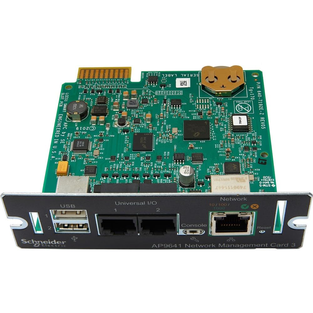 APC UPS Network Management Card 3 with 2 USB ports and Temperature Monitoring, Newest Model 2020 (AP9641)