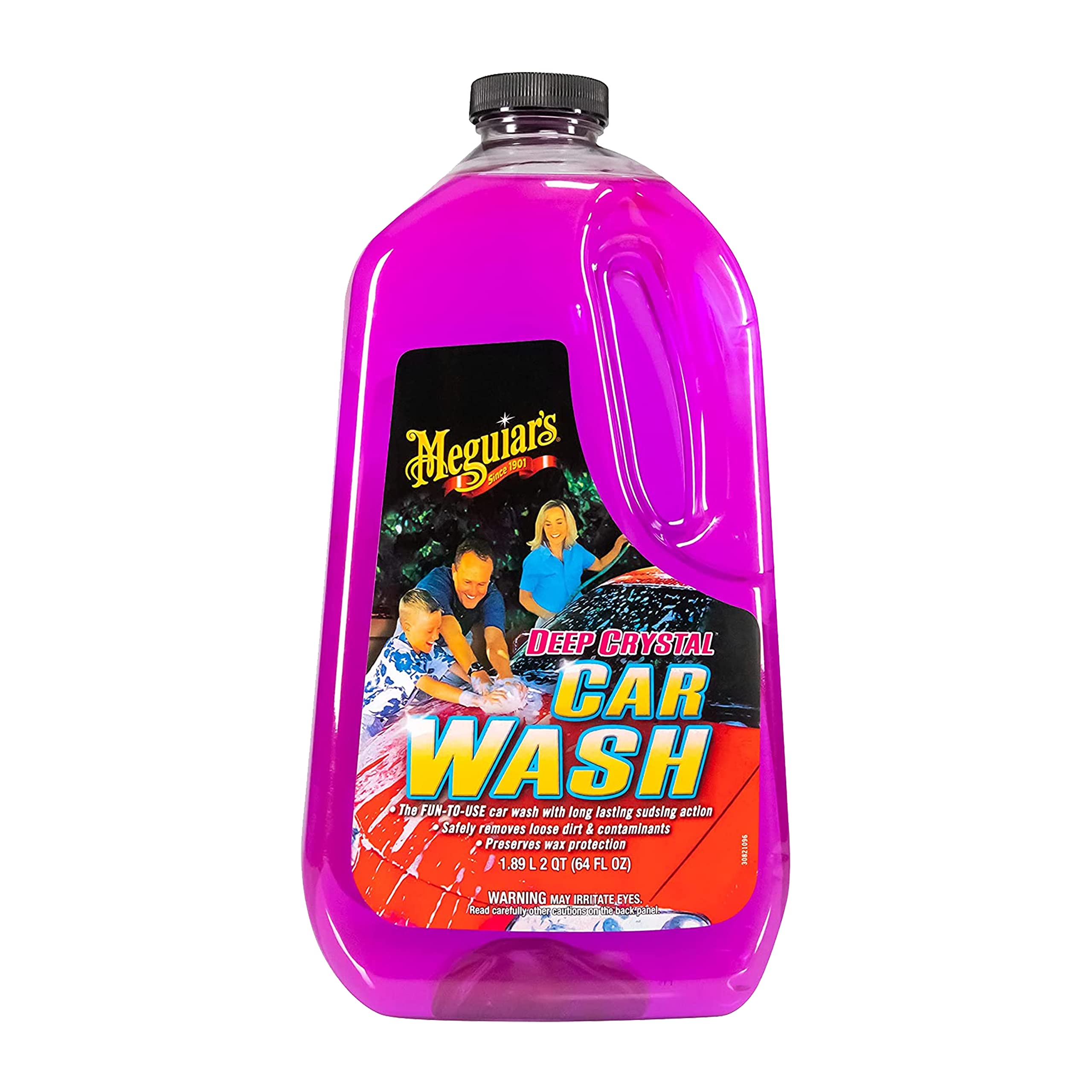 Meguiar's Deep Crystal Car Wash - Car Wash Shampoo that Cleans Paint, Enhances Gloss, and Preserves Wax Protection, pH Balanced Car Wash Soap with Excellent Foaming Action, 64 Oz