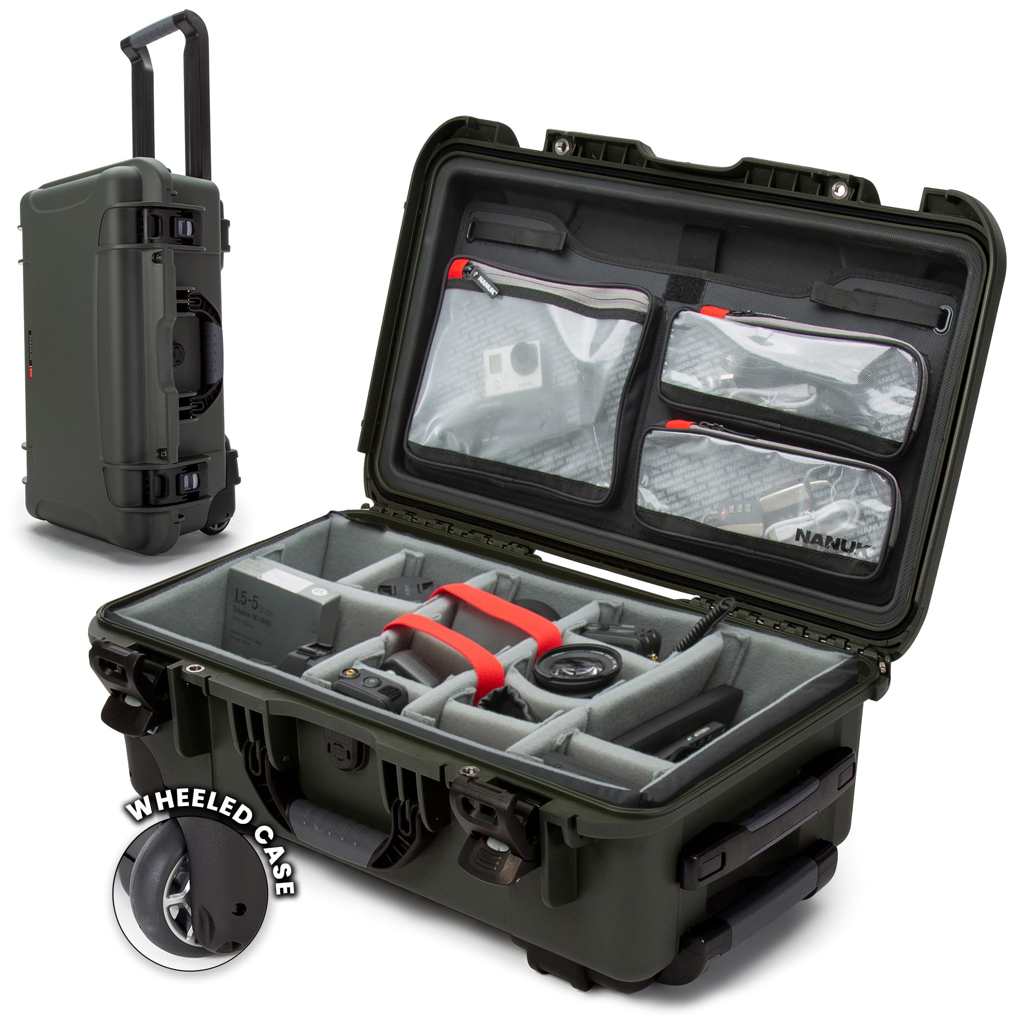 NANUK 935 Pro Photo Kit – Waterproof Travel Camera Hard Case with Padded Dividers and Wheels, 22” x 14” x 9” - Dustproof and Impact Resistant, Airline Carry-On Approved