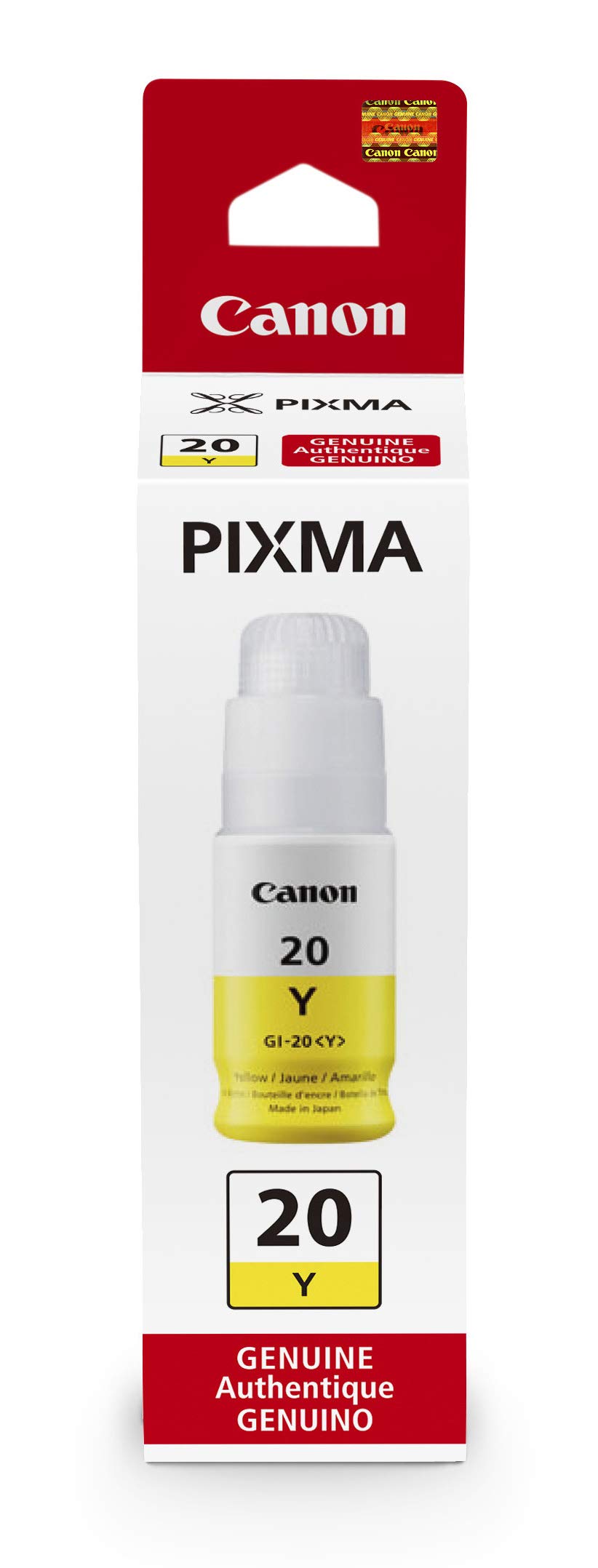 Canon GI-20 Genuine Yellow Ink Bottle, Compatible with Megatank G5020, G6020, and G7020 Printers
