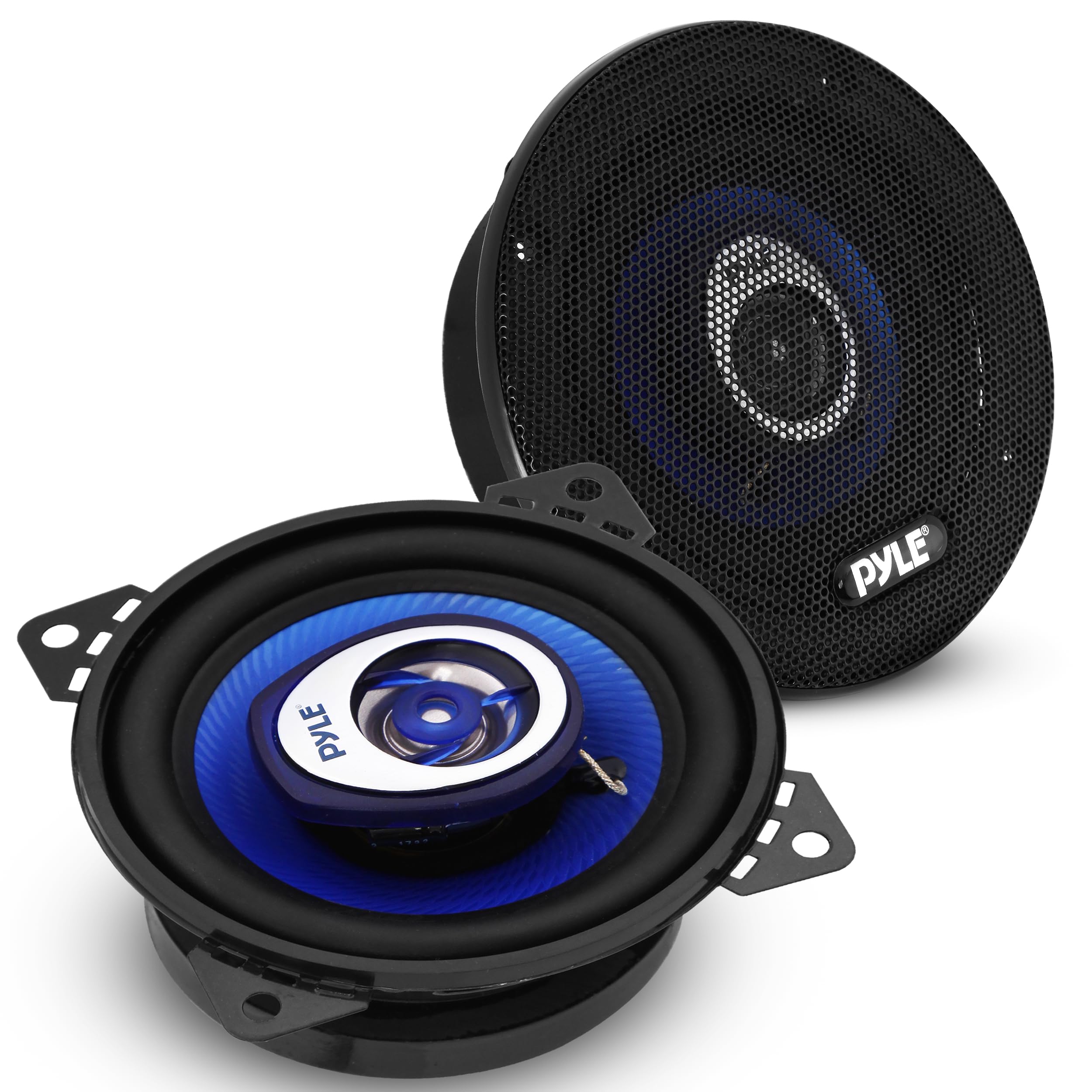 Pyle 6.5" Three-Way Sound Speaker System-180 W RMS/360W Power Handling w/4 Ohm Impedance and 3/4'' Piezo Tweeter for Car Component Stereo,Round Shaped Pro Full Range Triaxial Loud Audio -PL63BL,Blue