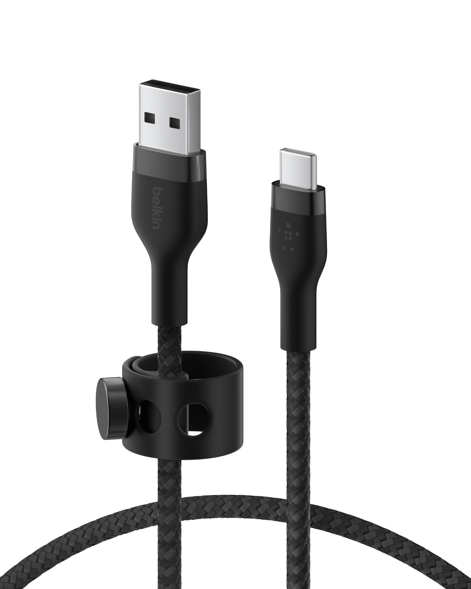 Belkin BoostCharge Pro Flex Braided USB-C to USB-A Cable (1M/3.3FT) USB-IF Certified Fast Charging Cable for iPhone 16, iPhone 16 Pro, iPad, Galaxy S25, Note, Pixel, Nintendo Switch 2 & More - Black