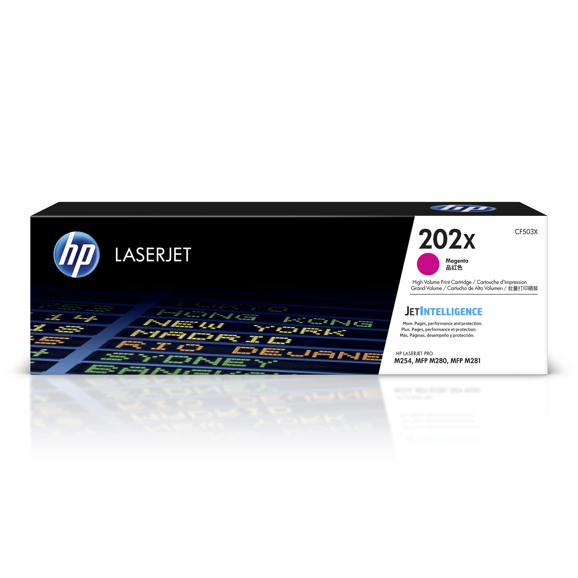 HP 202X Magenta High-yield Toner Cartridge | Works with HP Color LaserJet Pro M254, HP Color LaserJet Pro MFP M281 Series | CF503X