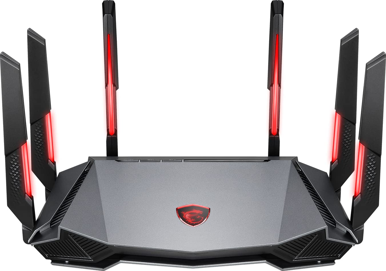 MSI Radix AXE6600 WiFi 6E Tri-Band Gaming Router, AI QoS, RGB, 1.8GHz Quad-Core Processor, MU-MIMO, Gigabit Wireless, 8-Stream, High Speed Long Range