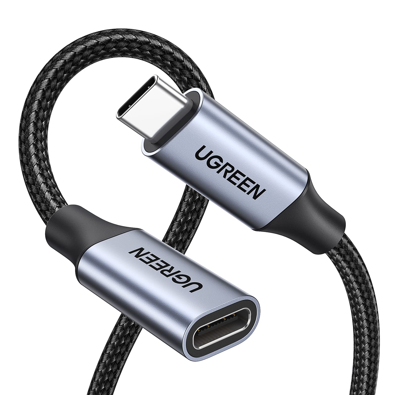 UGREEN USB C Extension 10Gbps USB 3.2, USB-C Extension Cable 100W/4K 60Hz Compatible with iPhone 16/15, M3 MacBook Pro/Air, iPad Air 2024, Galaxy S24 Ultra Switch Consoles etc. (Grey, 1 m)