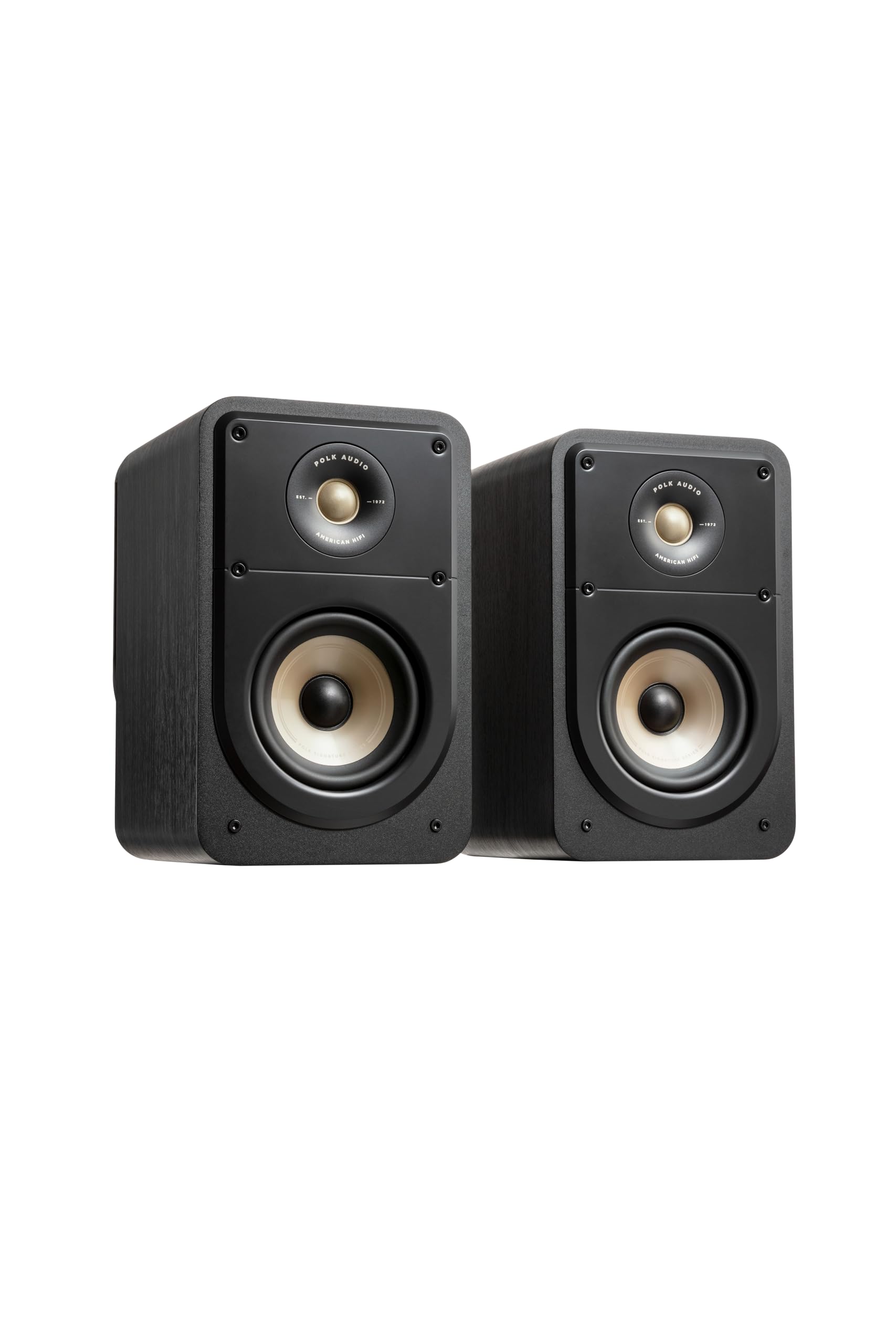 Polk Signature Elite ES15 Bookshelf Speaker - Hi-Res Audio Certified, Dolby Atmos & DTS:X Compatible, 1" Tweeter & 5.25" Woofer, Power Port Technology for Effortless Bass (Pair, Stunning Black)