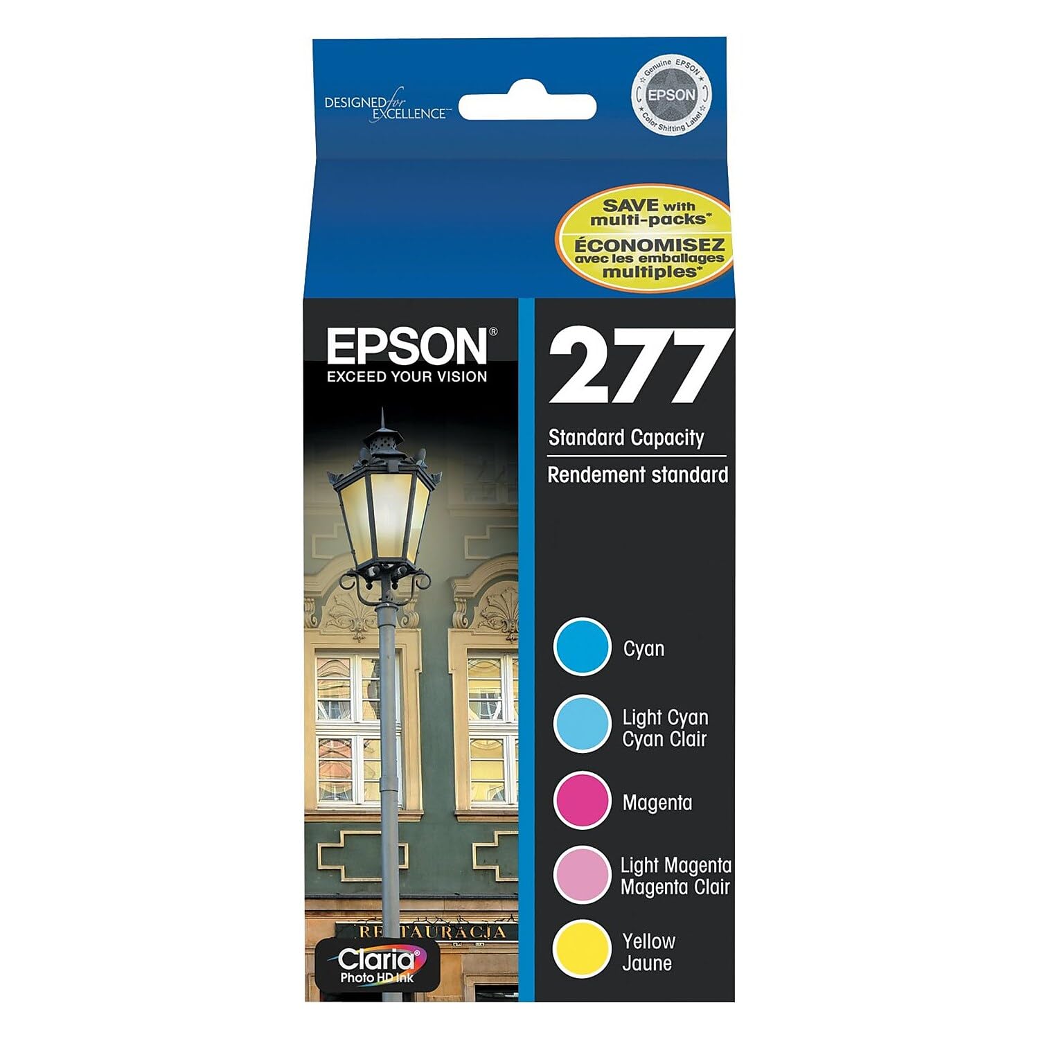 EPSON 277 Claria Photo HD Ink Standard Capacity 5 Color Cartridge Combo Pack (T277920-S) Works with Expression Photo XP-850, XP-860, XP-950, XP-960, XP-970