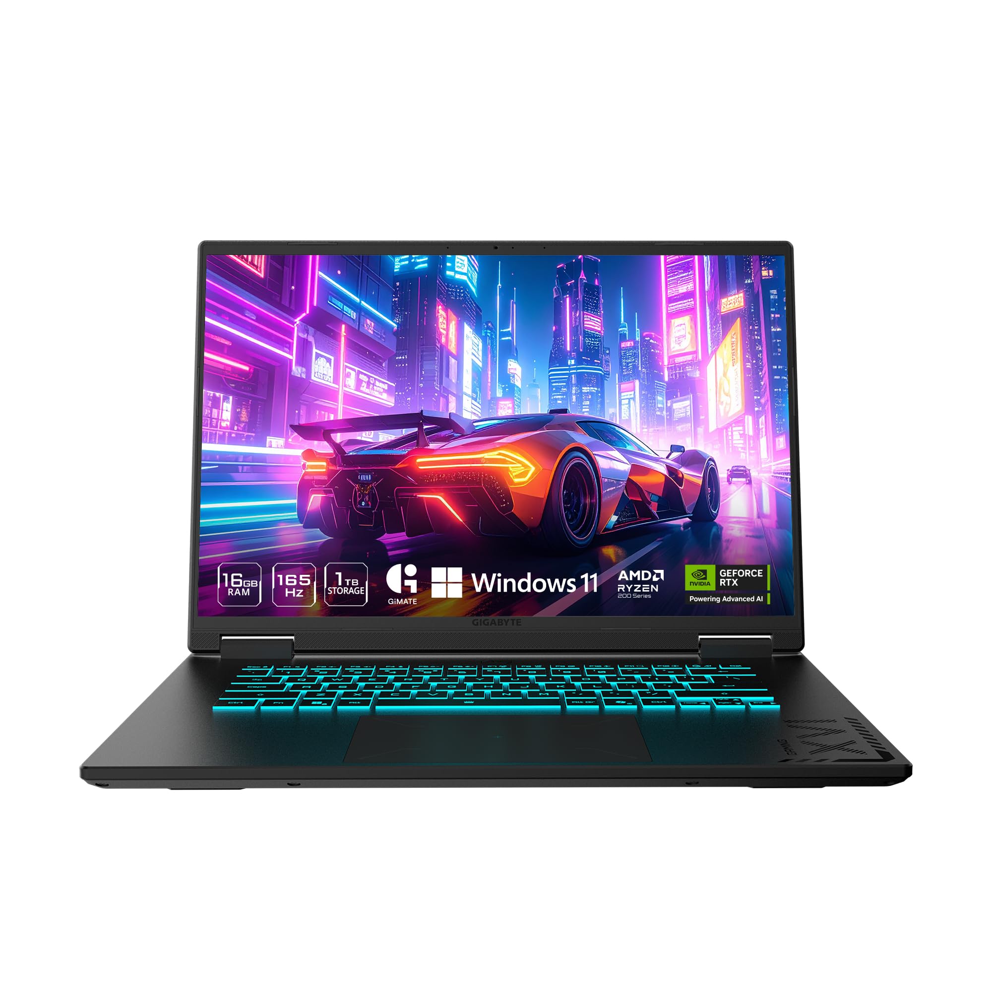 GIGABYTE - Gaming A16 Gaming Laptop - 165Hz 1920x1200 WUXGA - NVIDIA GeForce RTX 5060 - AMD Ryzen 7 260-1TB SSD with 16GB DDR5 RAM - Windows 11 Home AD Gaming A16 3VHK3US894SH