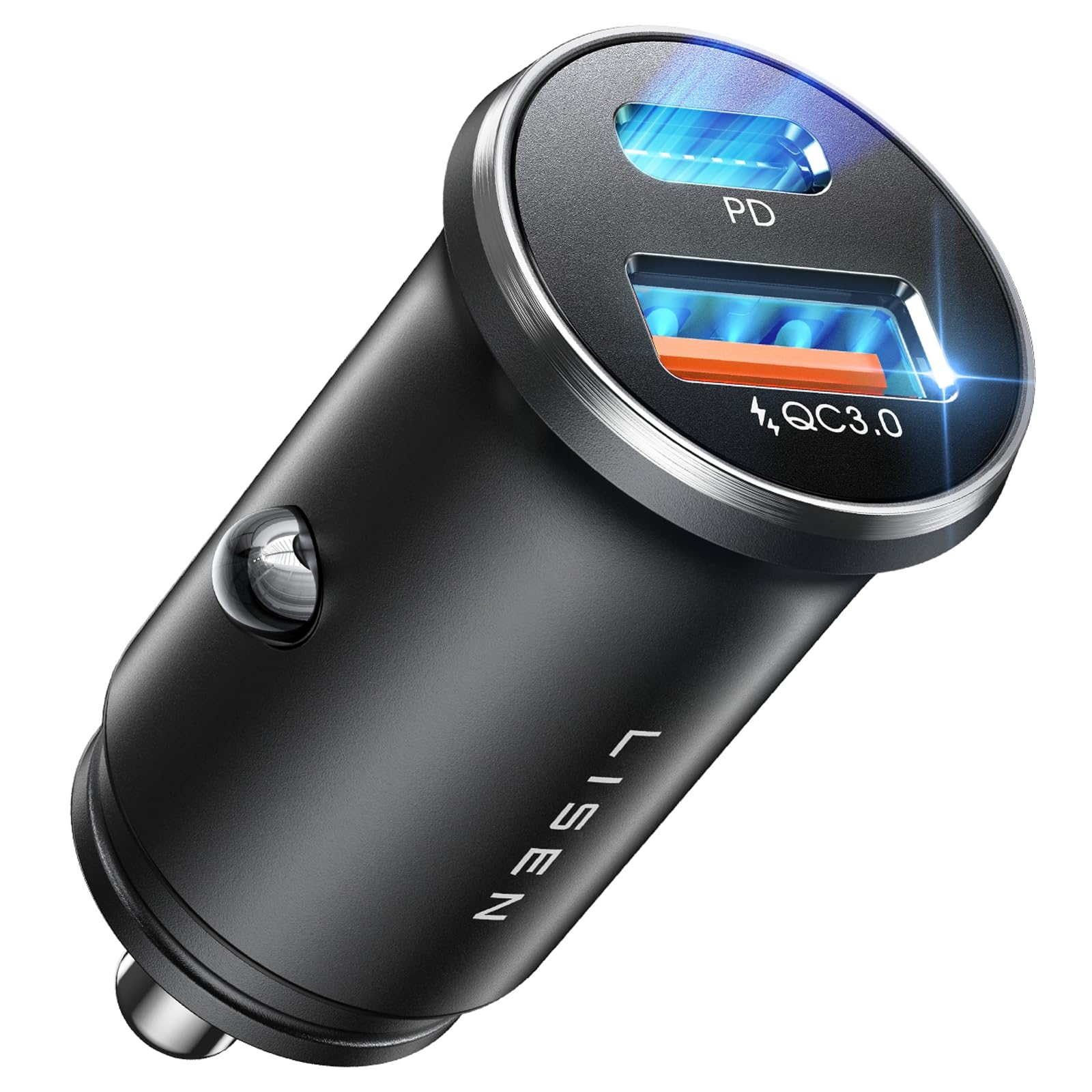 LISEN Super Fast iPhone 16 Car Charger, 54W Alloy Cigarette Lighter Adapter, Dual Port 12V USB C Car Charger Plug for 17 iPhone 16e 16 15 14 13 12 Pro Max Plus, Samsung Galaxy Z Fold 7 S25，Android