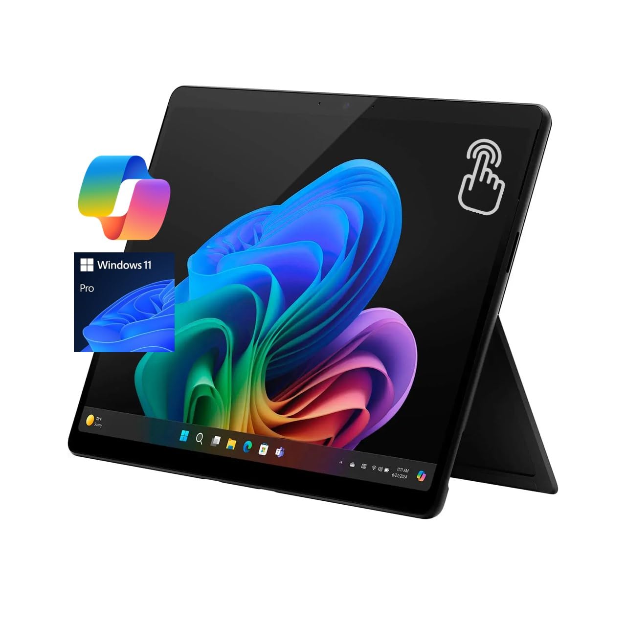 Microsoft Surface Pro 11 13" Copilot+ PC, AI Tablet, 2880x1920 120Hz LCD Touchscreen, 10-Core Qualcomm Snapdragon X Plus, 16GB RAM, 512GB SSD, WiFi Only, Win 11 Pro, Black