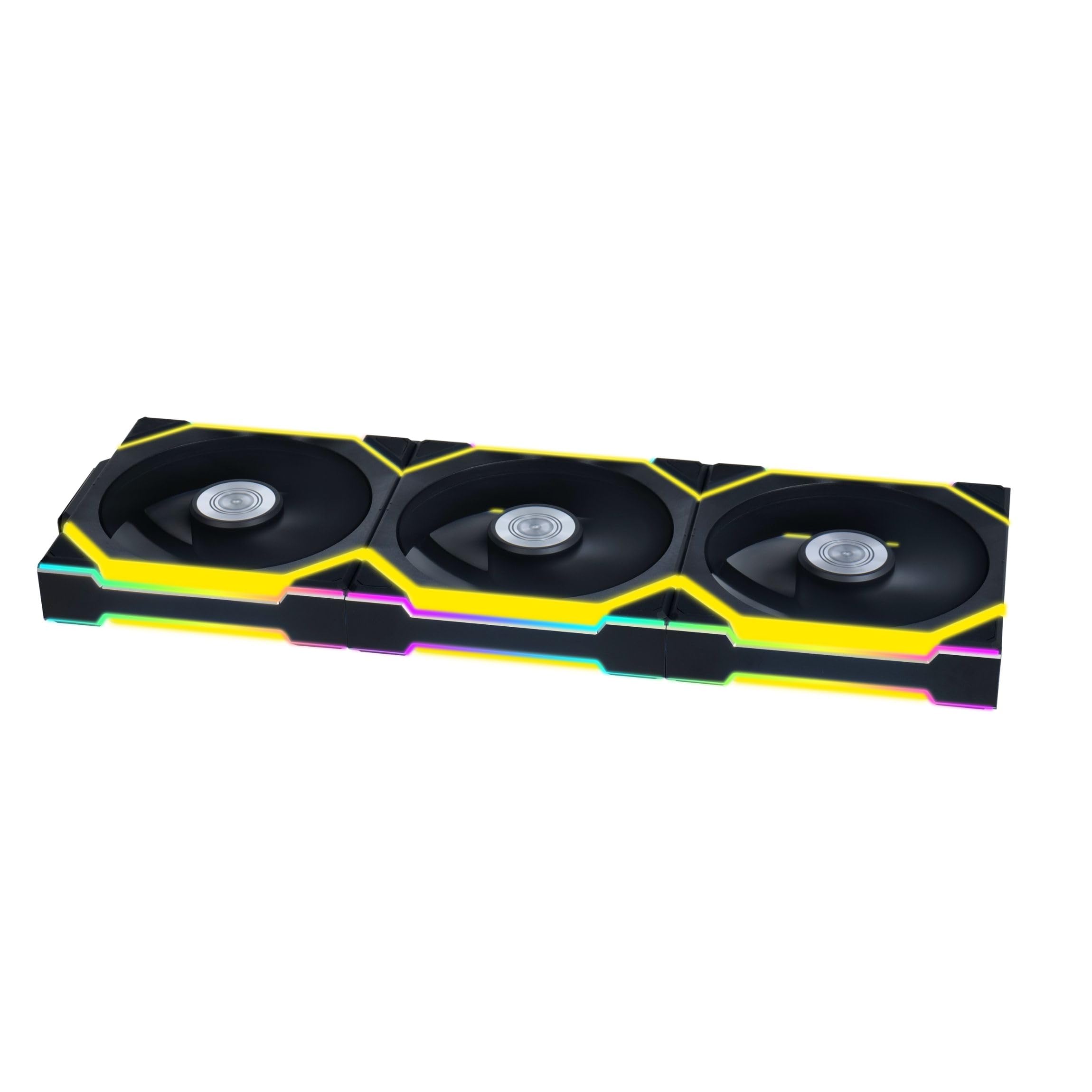 Lian Li UNI Fan SL Wireless 120mm ARGB Fan - Triple Pack - 2.4 GHz Wireless Signal for RGB & Fan Control - Customizable Lighting Effects - Controller Included & Required - Black (12SL1W3B)