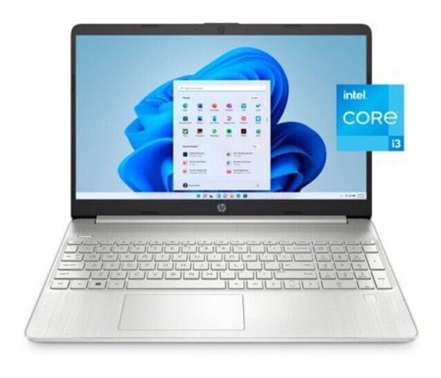 HP 15.6" FHD Laptop, Intel Core i3-1215U, 8GB RAM, 256GB SSD, Silver, Windows 11 Home, 15-dy5131wm