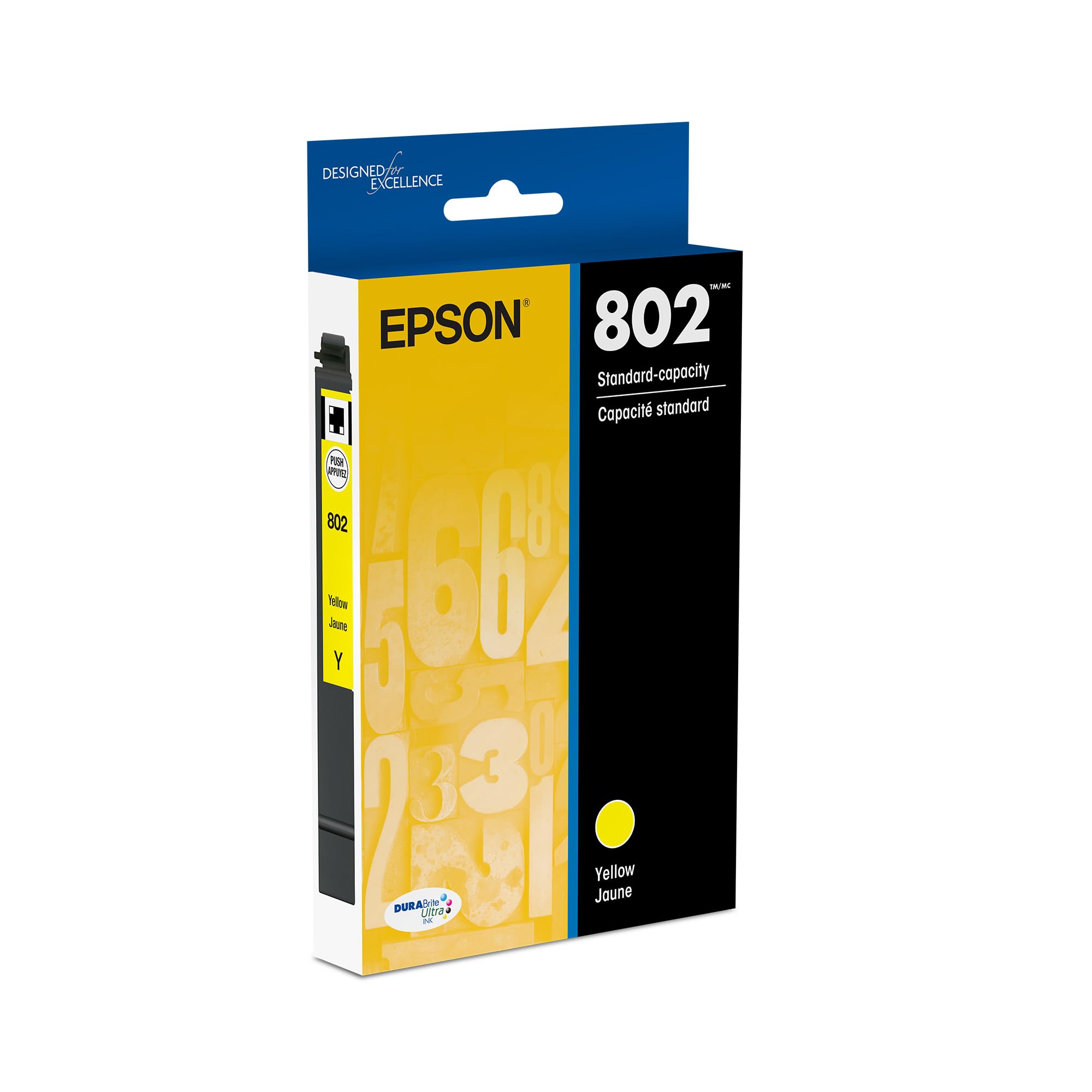 EPSON 802 DURABrite Ultra Ink Standard Capacity Yellow Cartridge (T802420-S) Works with WorkForce Pro WF-4720, WF-4730, WF-4734, WF-4740