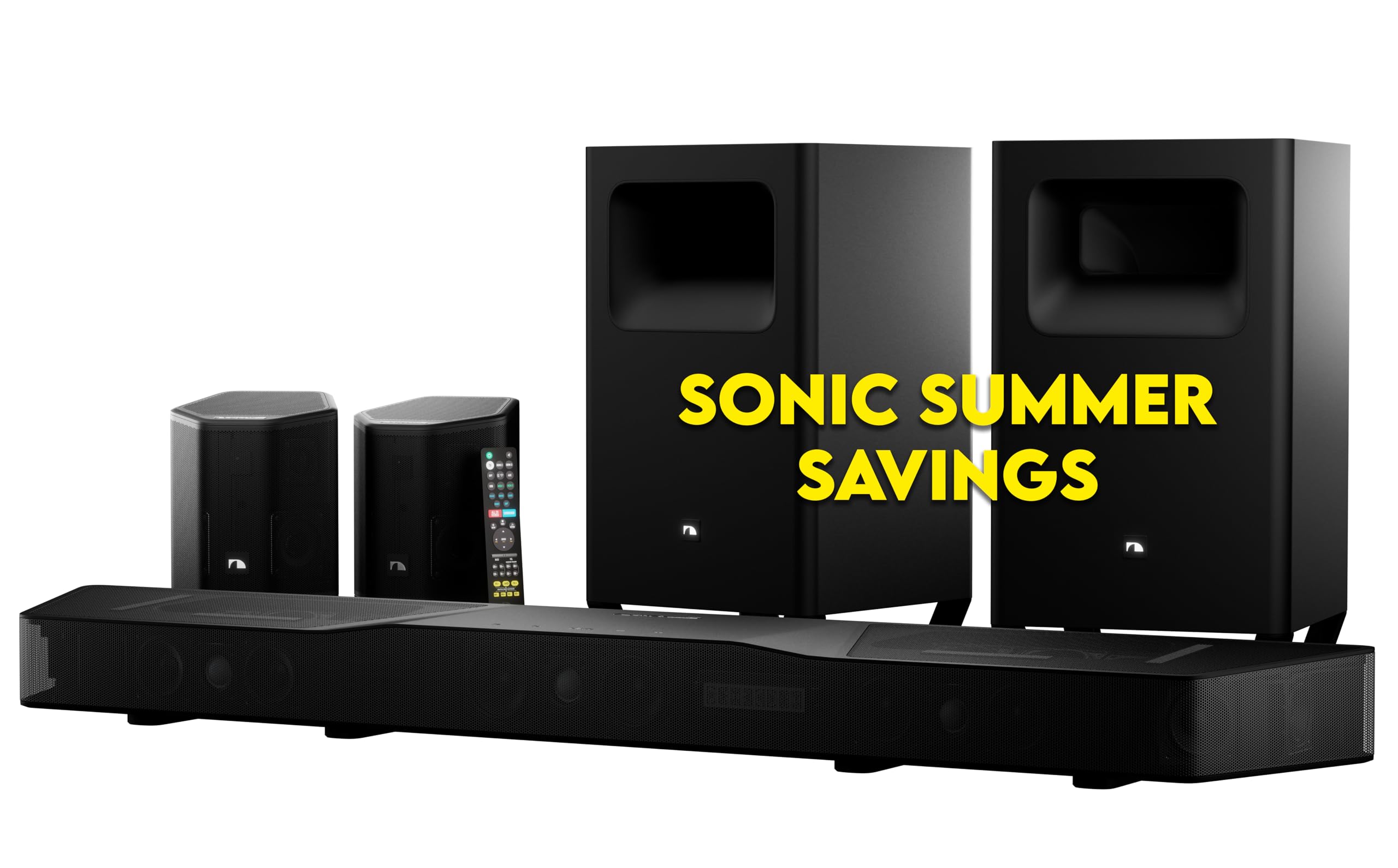 Nakamichi Shockwafe 11.2.6 Channel Dolby Atmos/DTS:X Soundbar with Upgraded Dual 10” Subwoofers, Wireless Bipolar Surrounds, 6 Height Channels, AHD Ultra, 31 Punktkilde Drivers (2025 Flagship)