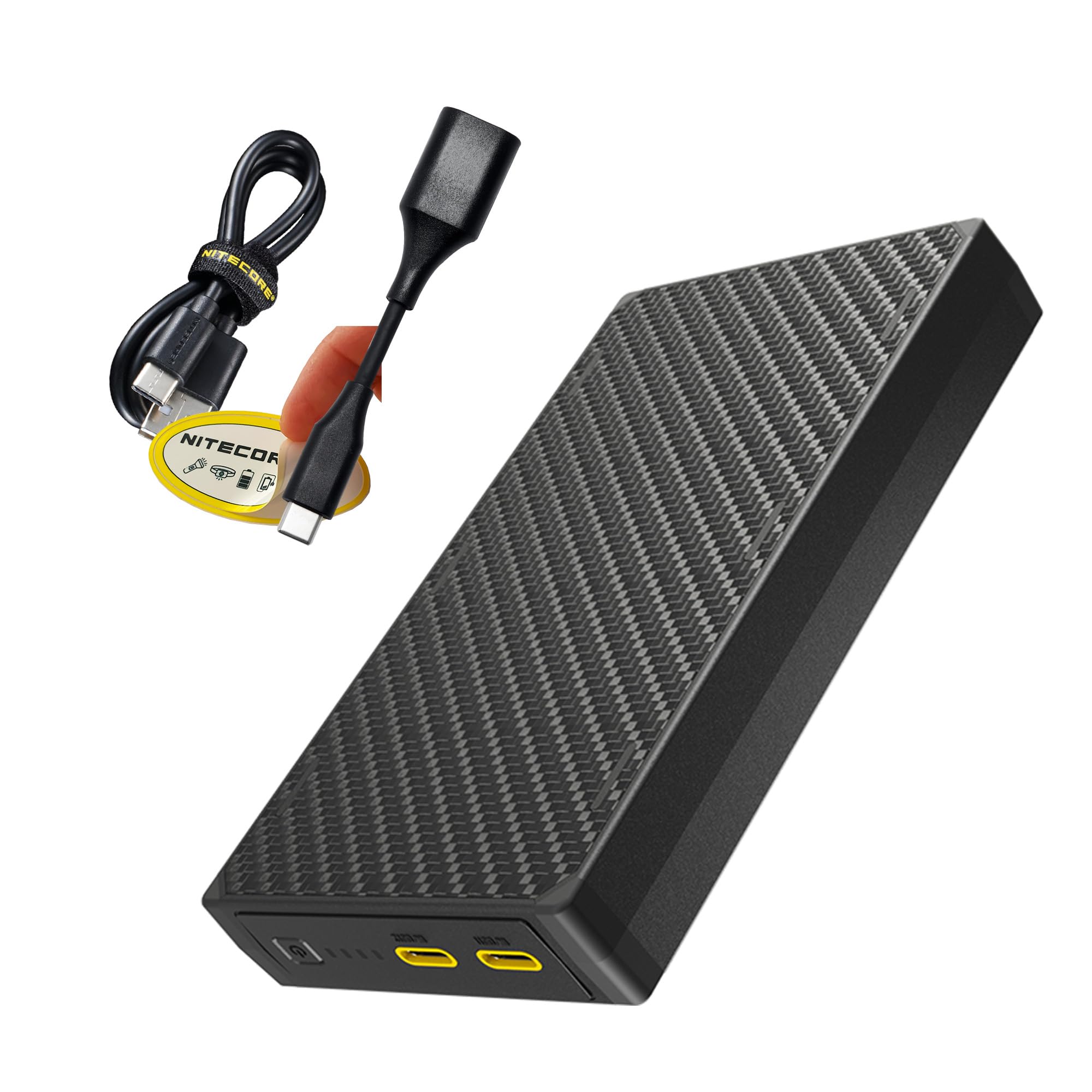 Nitecore NB20000 Gen 3 20000mAh Power Bank, Fast Charging QC PD Dual USB-C Ports Compatible with iPhone, Samsung Galaxy and Tablets with Lumentac USB Charging Cable