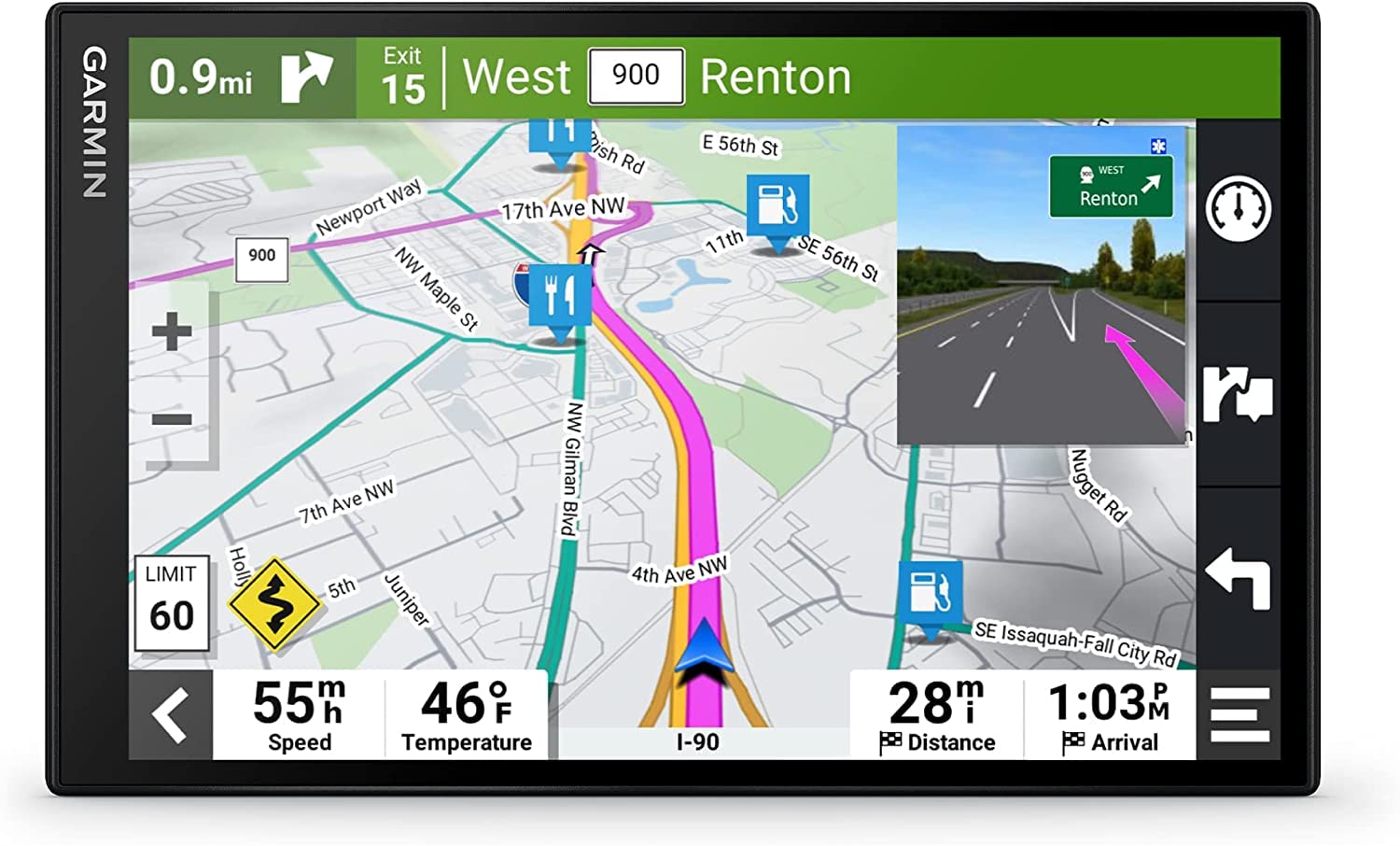 Garmin DriveSmart 86 8-inch Bright Crip Glass Screen Car GPS Navigator (010-02471-00) (Renewed)