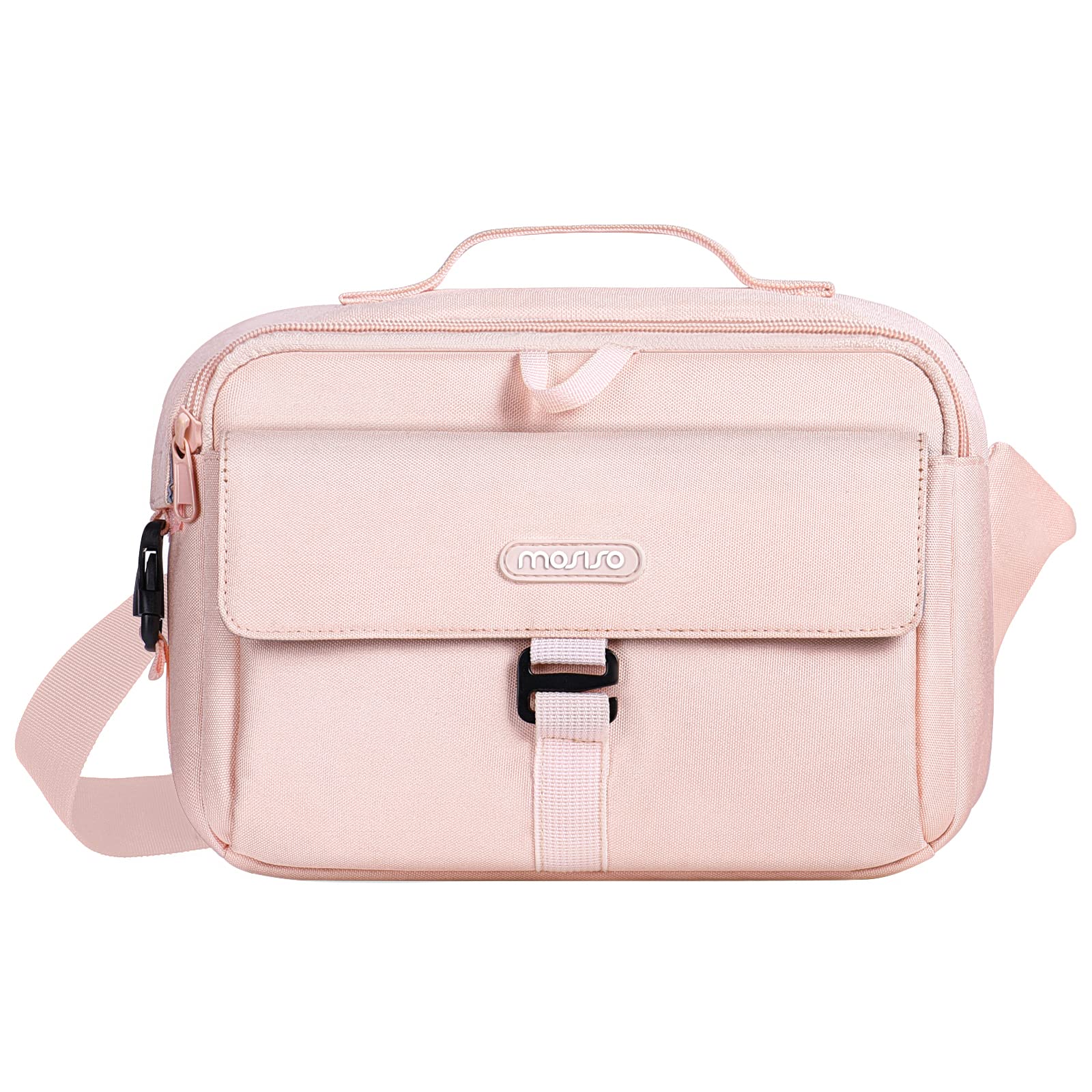MOSISO Camera Shoulder Bag Case Crossbody Sling Purse, DSLR/SLR/Mirrorless Compact Padded Photography Handbag with Rain Cover Compatible with Canon/Nikon/Sony Cameras and Lenses, Pink