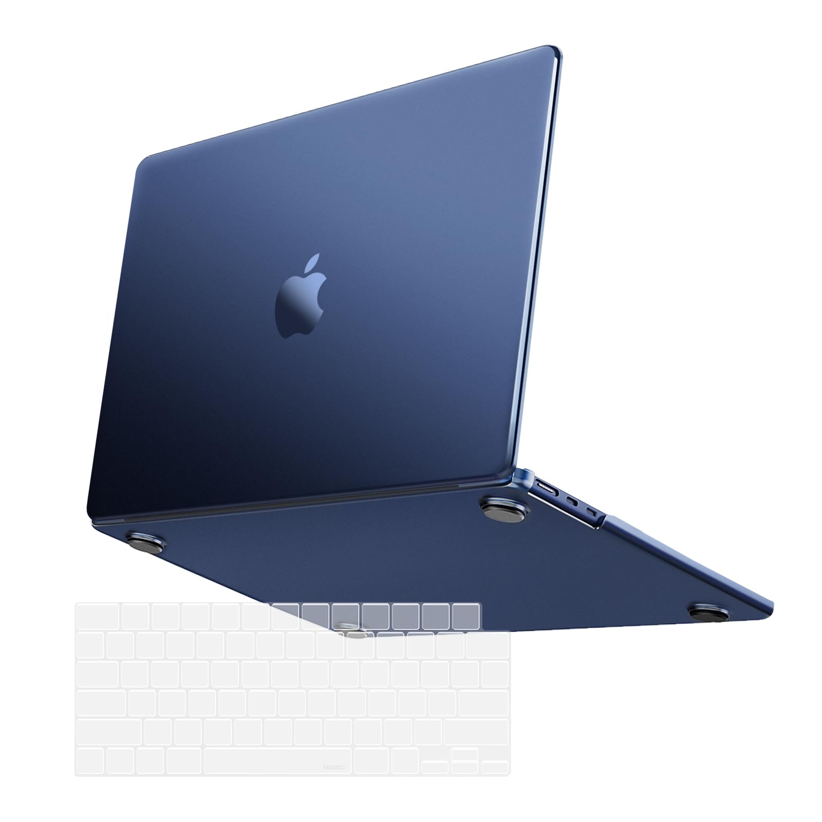 MOSISO Compatible with MacBook Air 15 inch Case 2025 2024 2023 Release M4 A3241 M3 A3114 M2 A2941, Ultra-Thin Natural Original Color Protective Plastic Hard Shell Case&Keyboard Cover, Midnight Clear