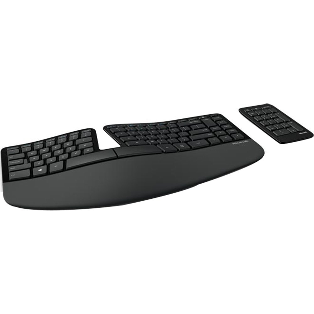 Microsoft Sculpt Ergonomic Keyboard for Business. Wireless , Comfortable, Ergonomic Keyboard with Split Design and Palm Rest. Separate Number Pad Included