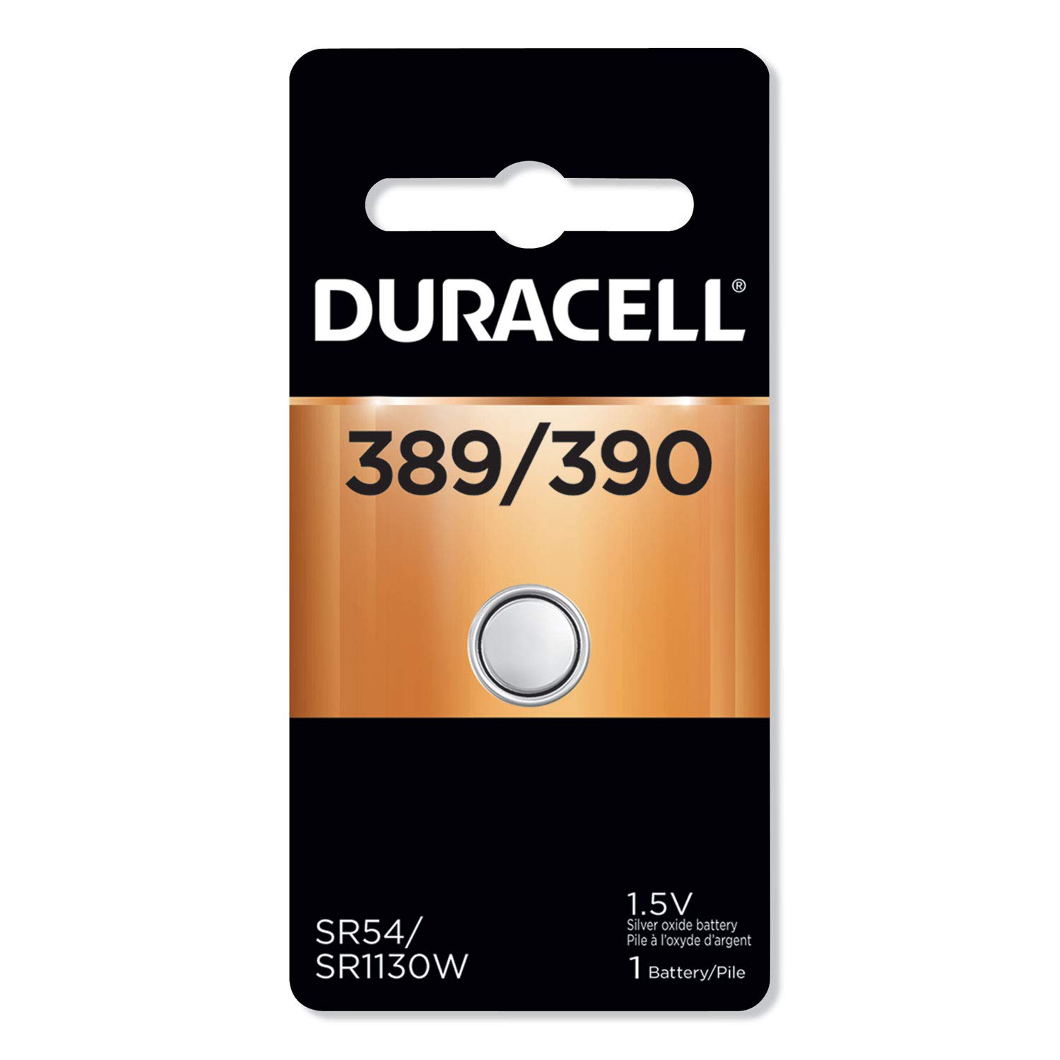Duracell 389/390 Silver Oxide Button Battery, 1 Count Pack, 389/390 1.5 Volt Battery, Long-Lasting for Watches, Medical Devices, Calculators, and More