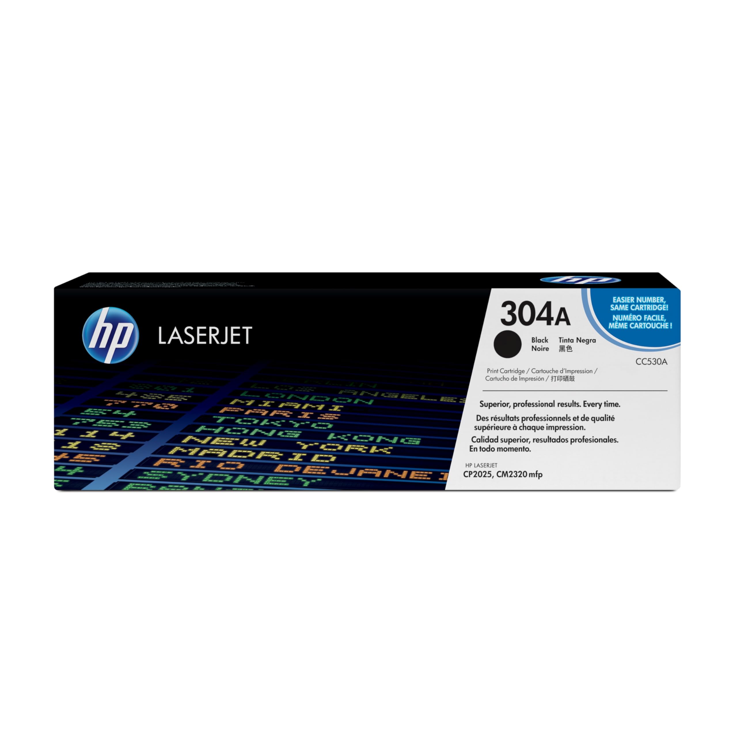 HP 304A Black Toner Cartridge | Works with HP Color LaserJet CM2320 MFP, HP Color LaserJet CP2025 Series | CC530A