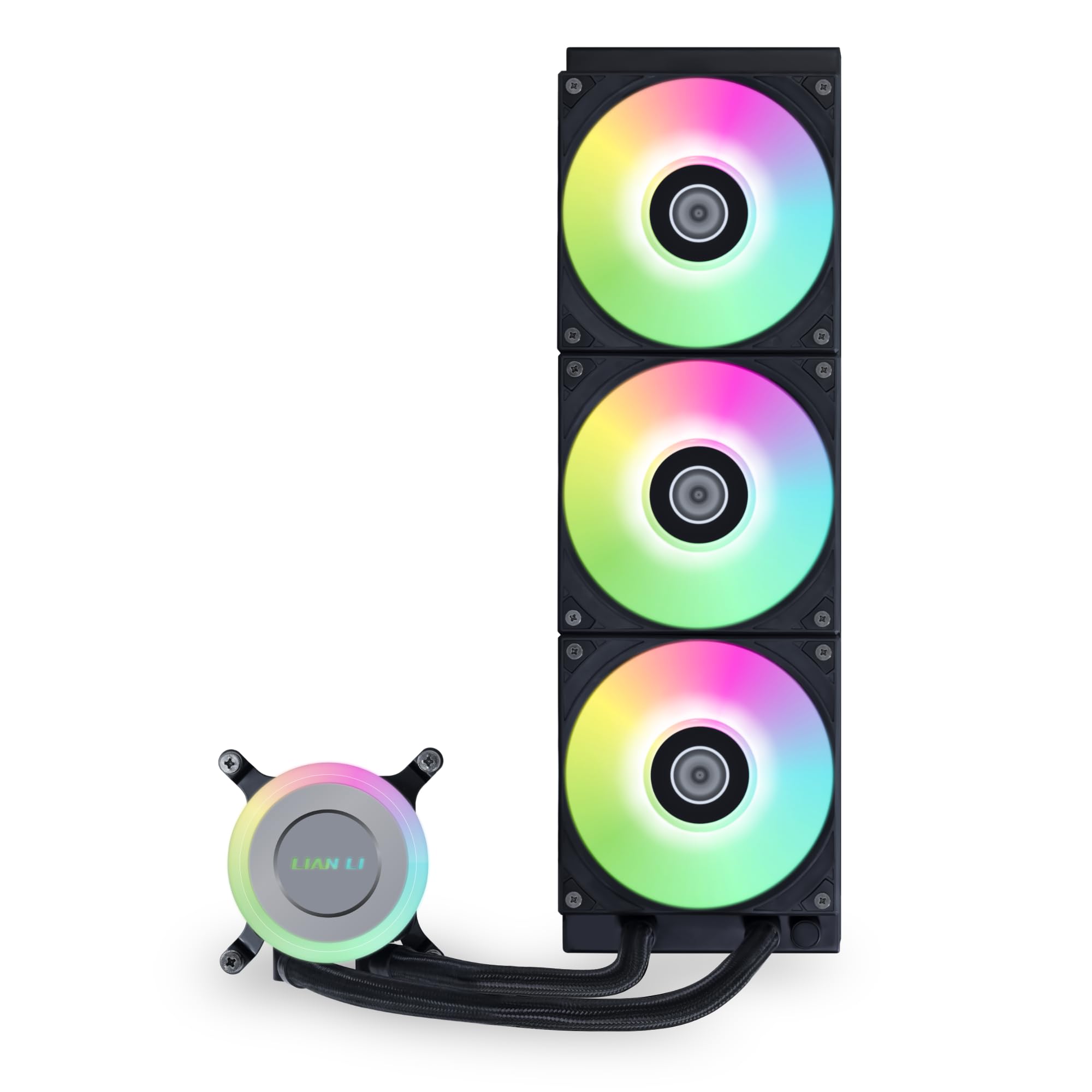 Lian Li Galahad II Lite Liquid Cooler 360mm RGB Fans–AIO CPU Water Cooling, Customizable ARGB Pump Block, Low Noise Hydraulic Bearing, Switchable Lid & 28mm PBT Fan for LGA 1700/1851/AM5/4 (GA2L36RB)