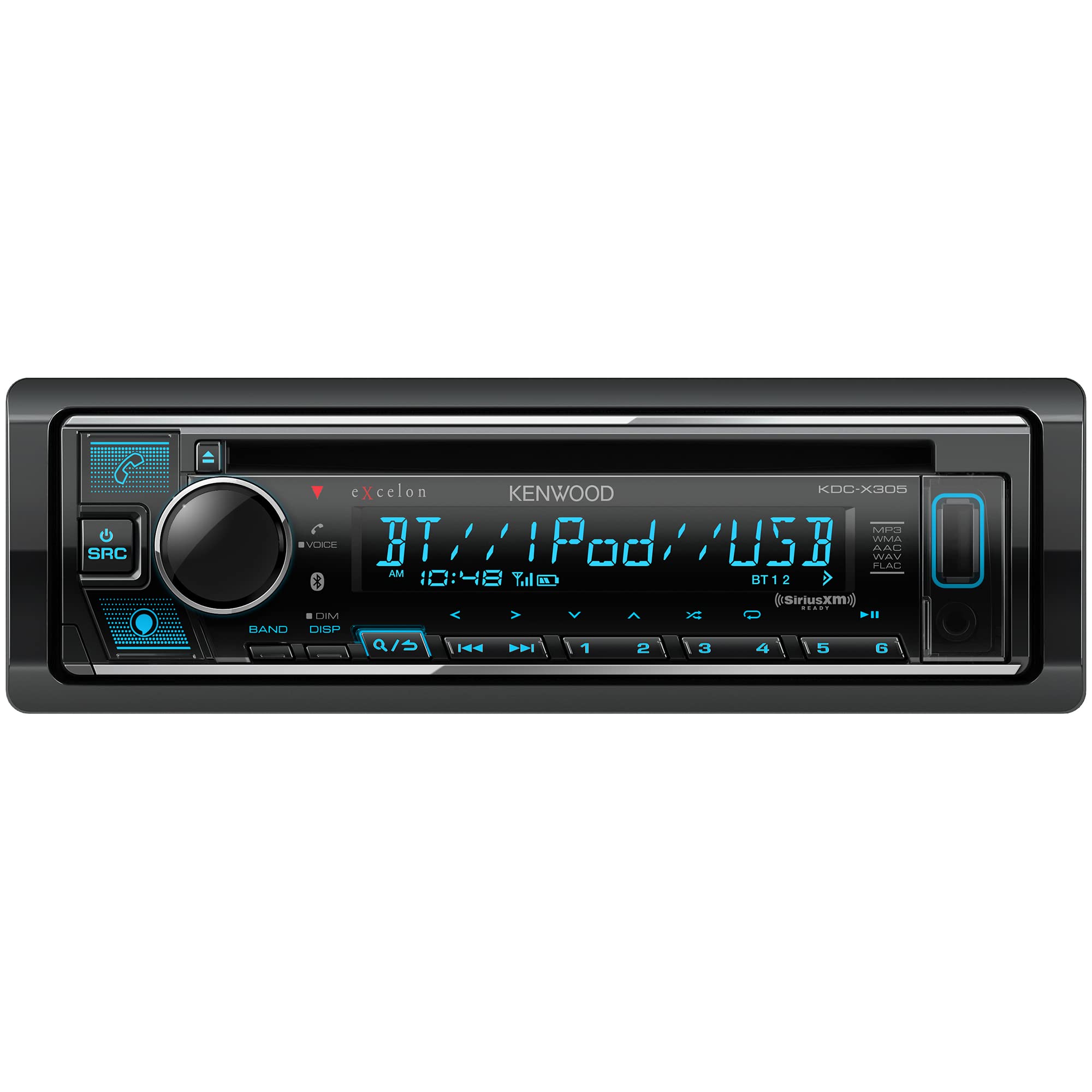 Kenwood KDC-X305 eXcelon CD Car Stereo Receiver w/Bluetooth Hands Free Calling, AM/FM Radio, USB, Amazon Alexa Built Ready, Variable Color Illumination