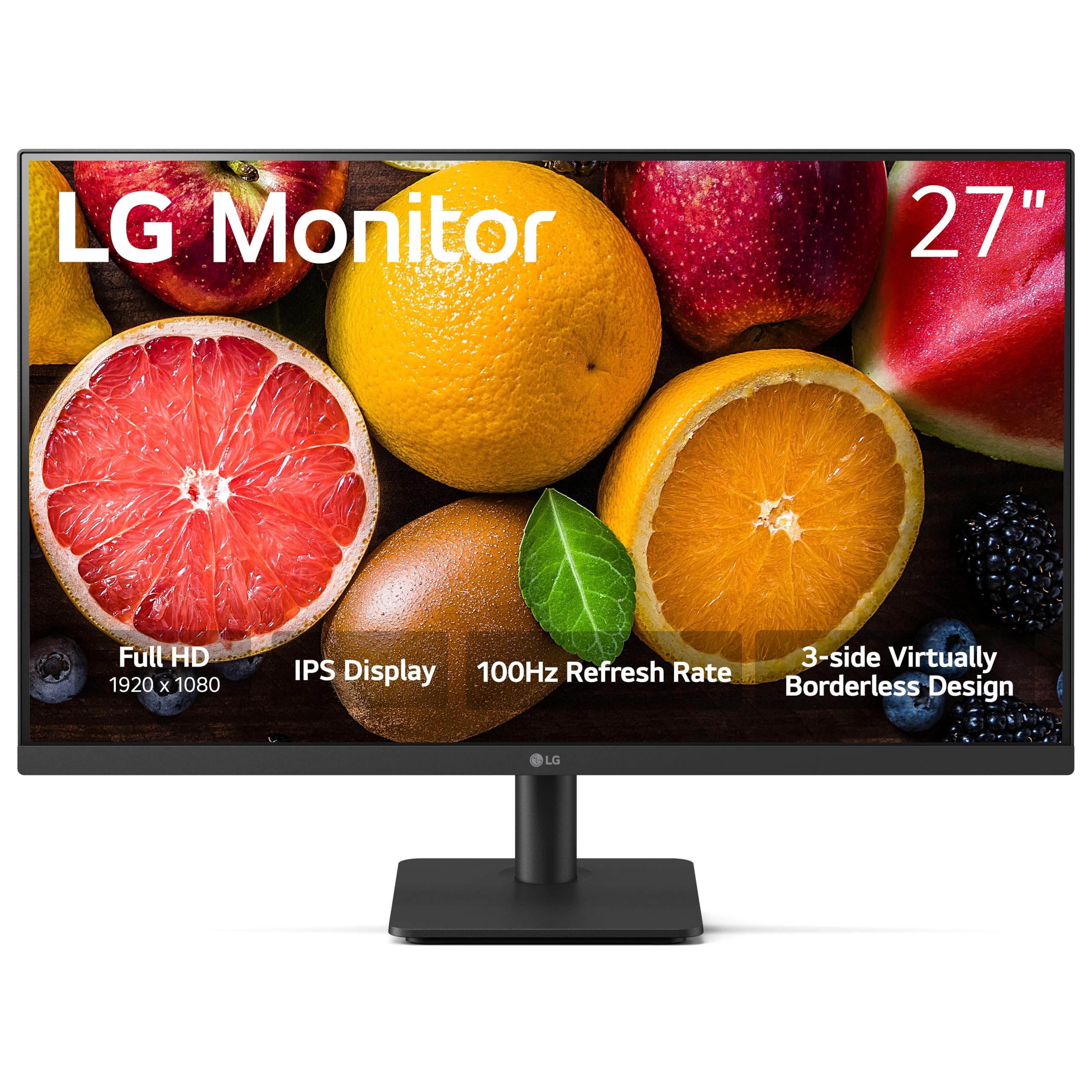LG 27MS500-B 27 inch IPS Computer Monitor FHD (1920x1080) 100Hz 5ms Reader Mode Borderless Design OnScreen Control Black Stabilizer DAS Crosshair HDMI Black