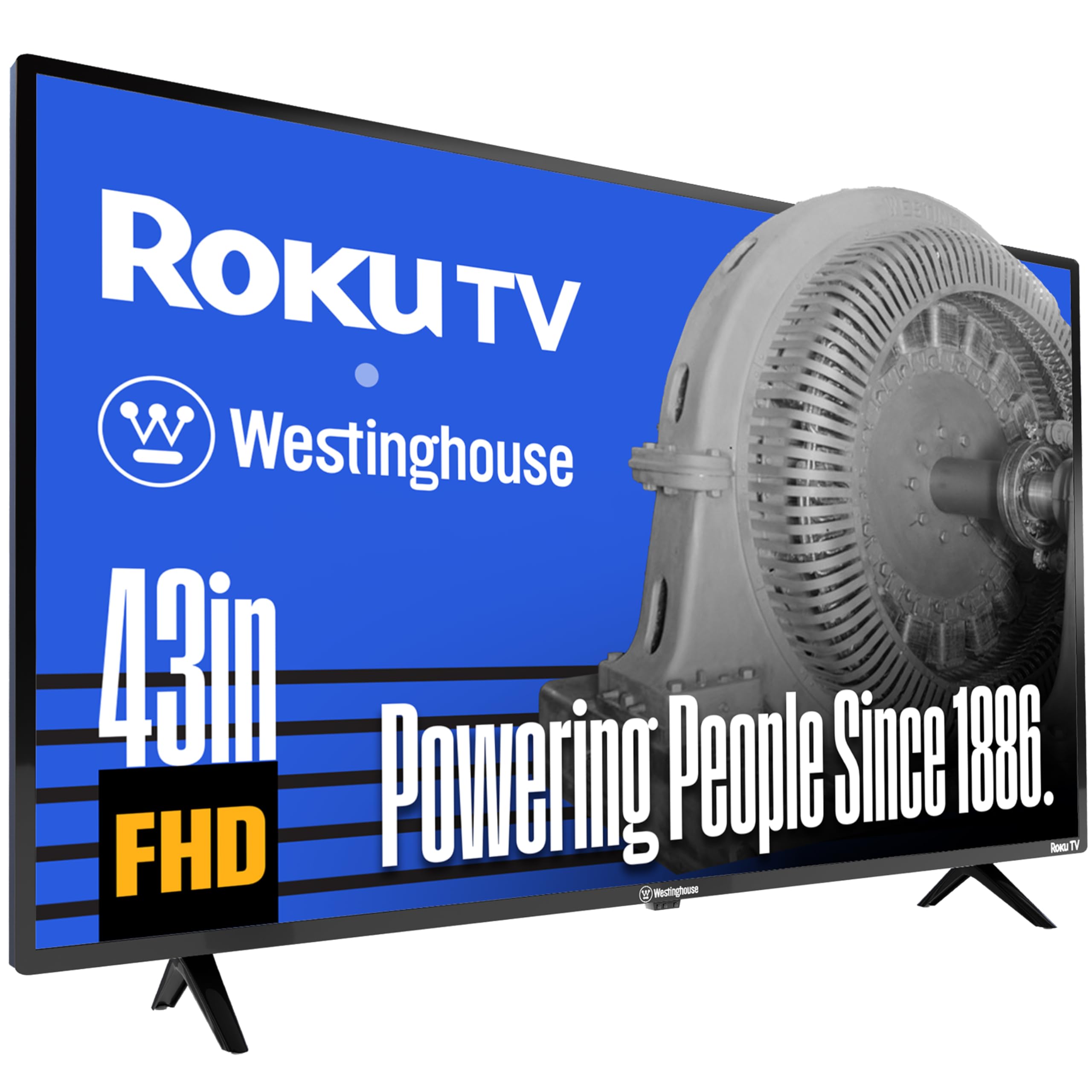 Westinghouse Roku TV - 43 Inch Smart TV, 1080P FHD Television with Wi-Fi Connectivity and Mobile App, LED Flat Screen Compatible with Apple HomeKit, Alexa and Google Assistant