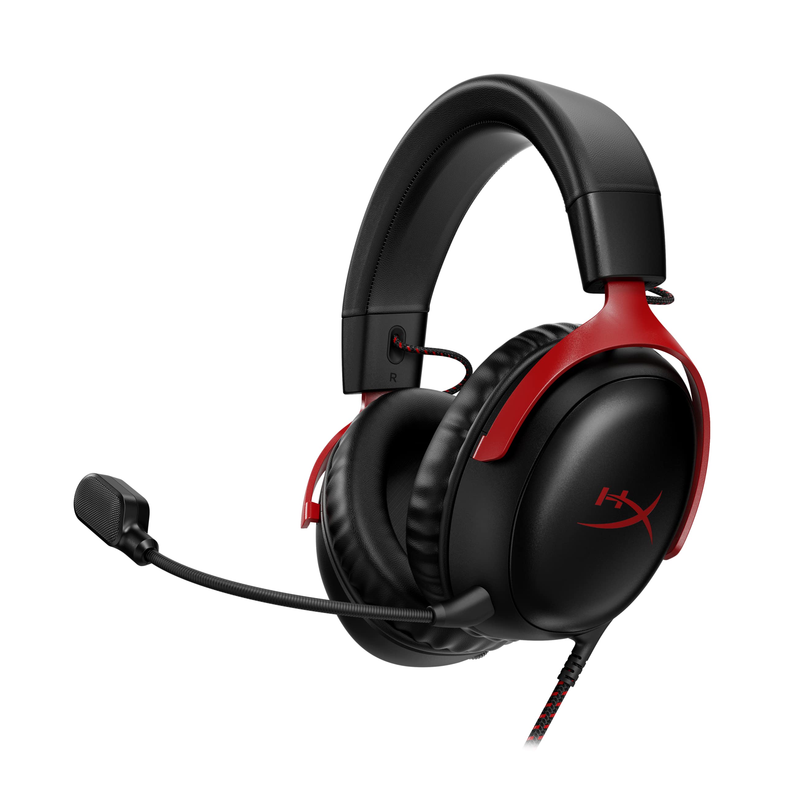HyperX Cloud III 3.5mm Wired Gaming Headsets with Mic Noise Cancelling DTS Headphone:X Memory Foam 53mm Drivers​ Aluminum Frame for PC PS4 PS5 Xbox Nintendo Mac Mobile Gaming Headphones (Renewed)
