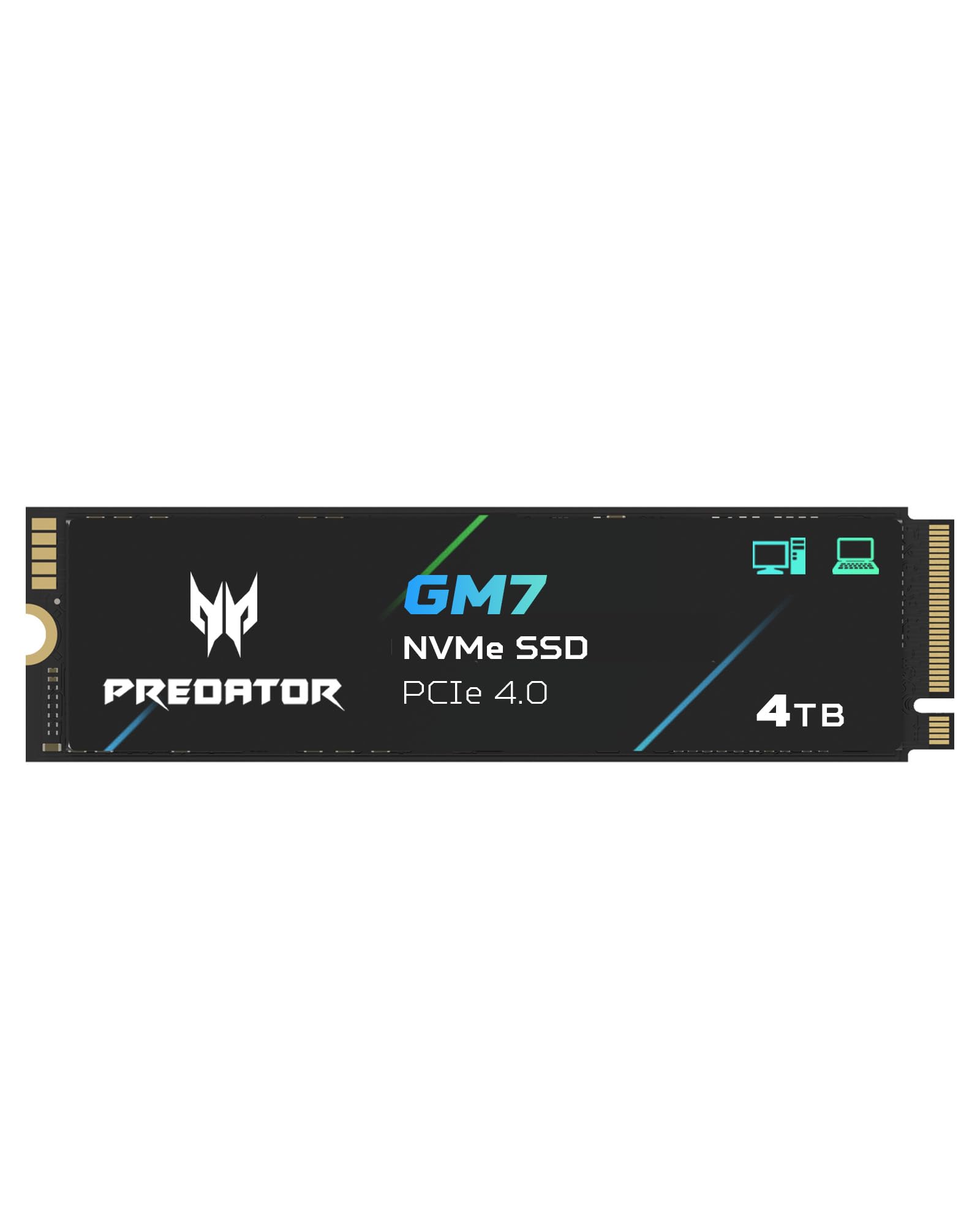 Predator GM7 4TB SSD: M.2 2280 PCIe Gen 4 x4 NVMe 2.0, Read Speed Up to 7400 MB/s, Internal PC Solid State Drive for Laptop, Desktop and PS5 - BL.9BWWR.120