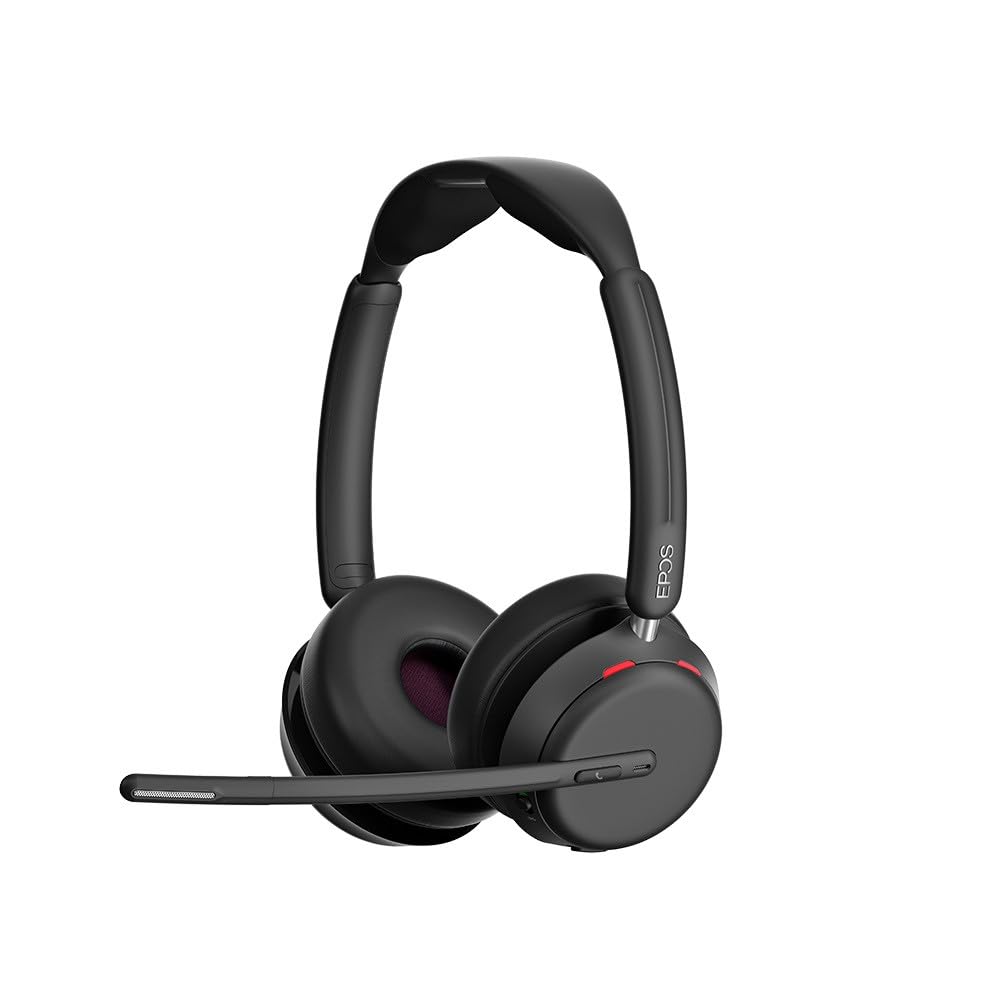 EPOS Impact 1061 ANC High-Performance Bluetooth Headset for PC - Double-Sided, Advanced Noise Cancellation, AI, Super Wideband Audio, Intuitive Controls, for Professionals in Loud Workspaces