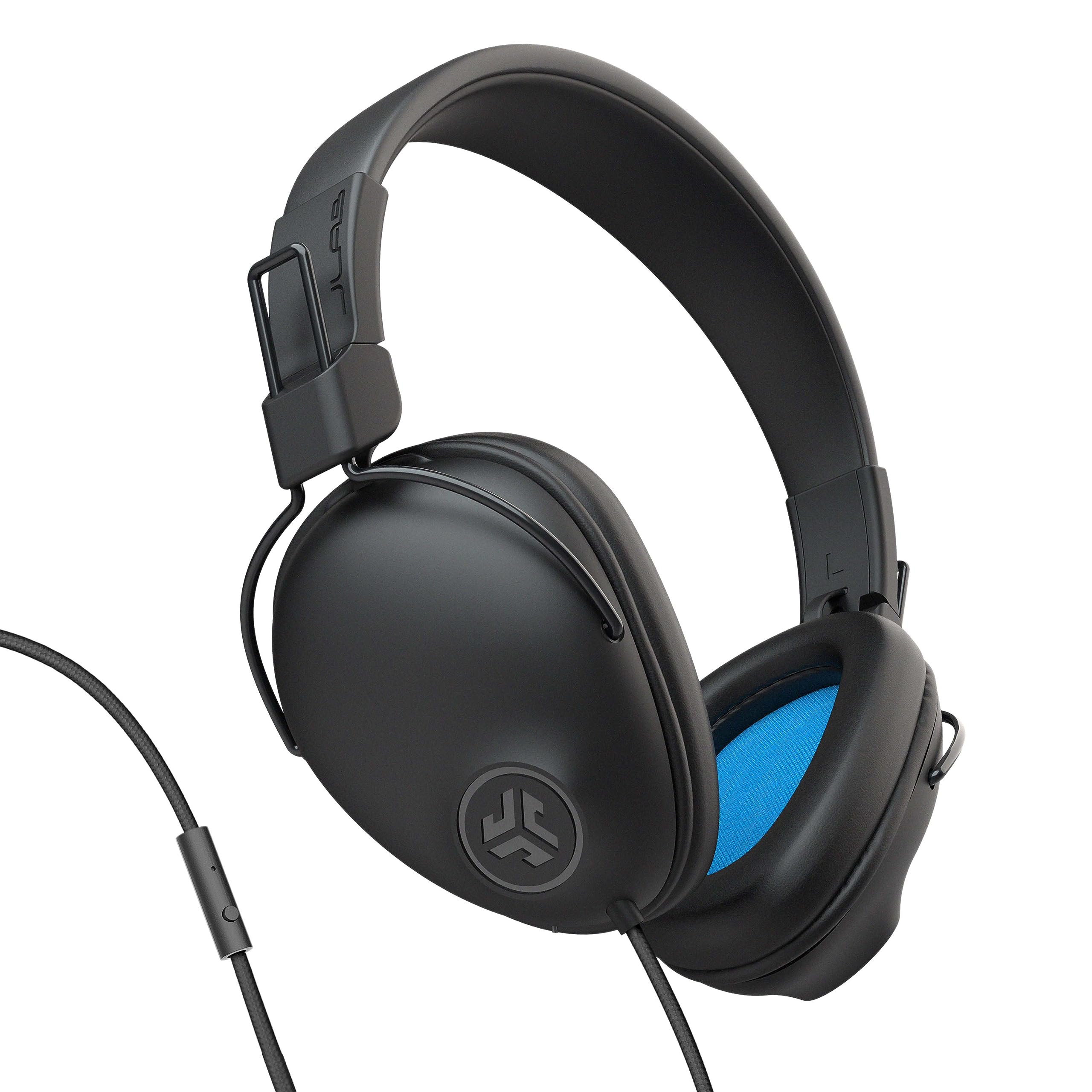 JLab Studio Pro Over-Ear Headphones, Wired Headphones, Tangle Free Cord, Ultra-Plush Faux Leather with Cloud Foam Cushions, 40mm Neodymium Drivers with C3 Sound, Black