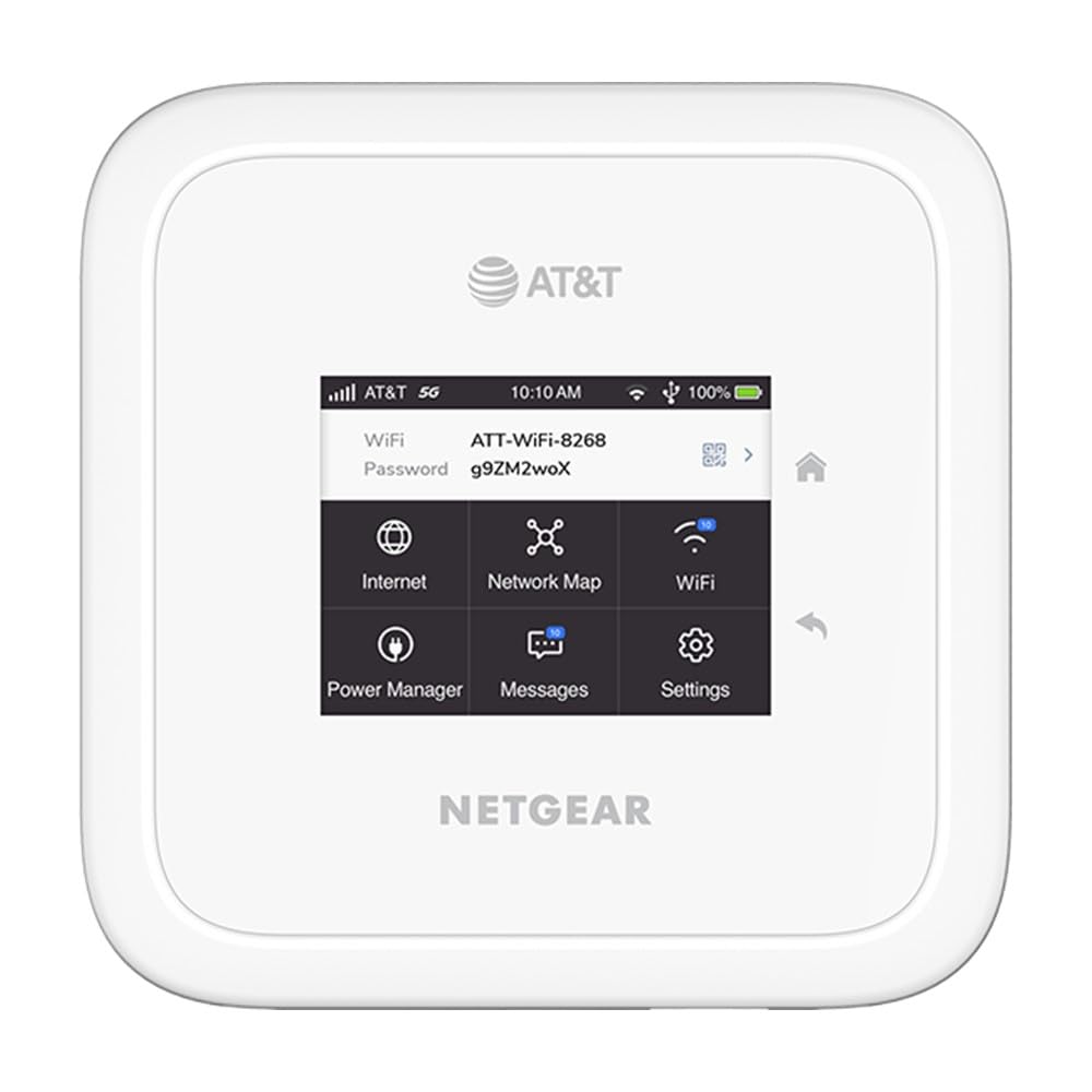 NETGEAR Nighthawk M6 5G WiFi 6 Mobile Hotspot Router (MR6110) – Blazing Fast Wireless Hotspot Router, Unlocked, Certified with AT&T - White (Renewed)
