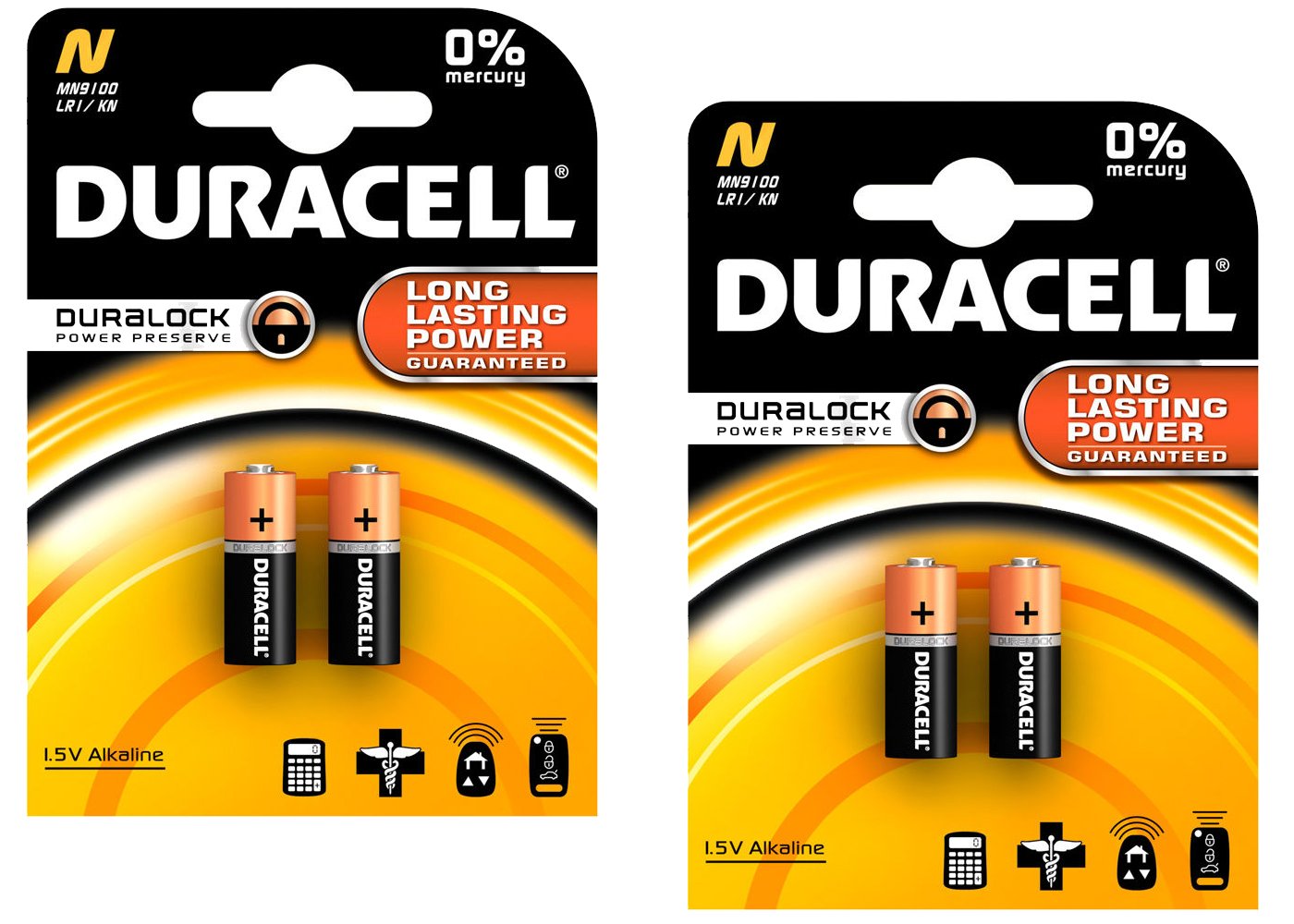 Duracell MN9100/E90/LR1 Medical Battery 1.5 V Card 2 Size N - 2 Count, 2 Pack - 4 Batteries Total,2 Count (Pack of 2)