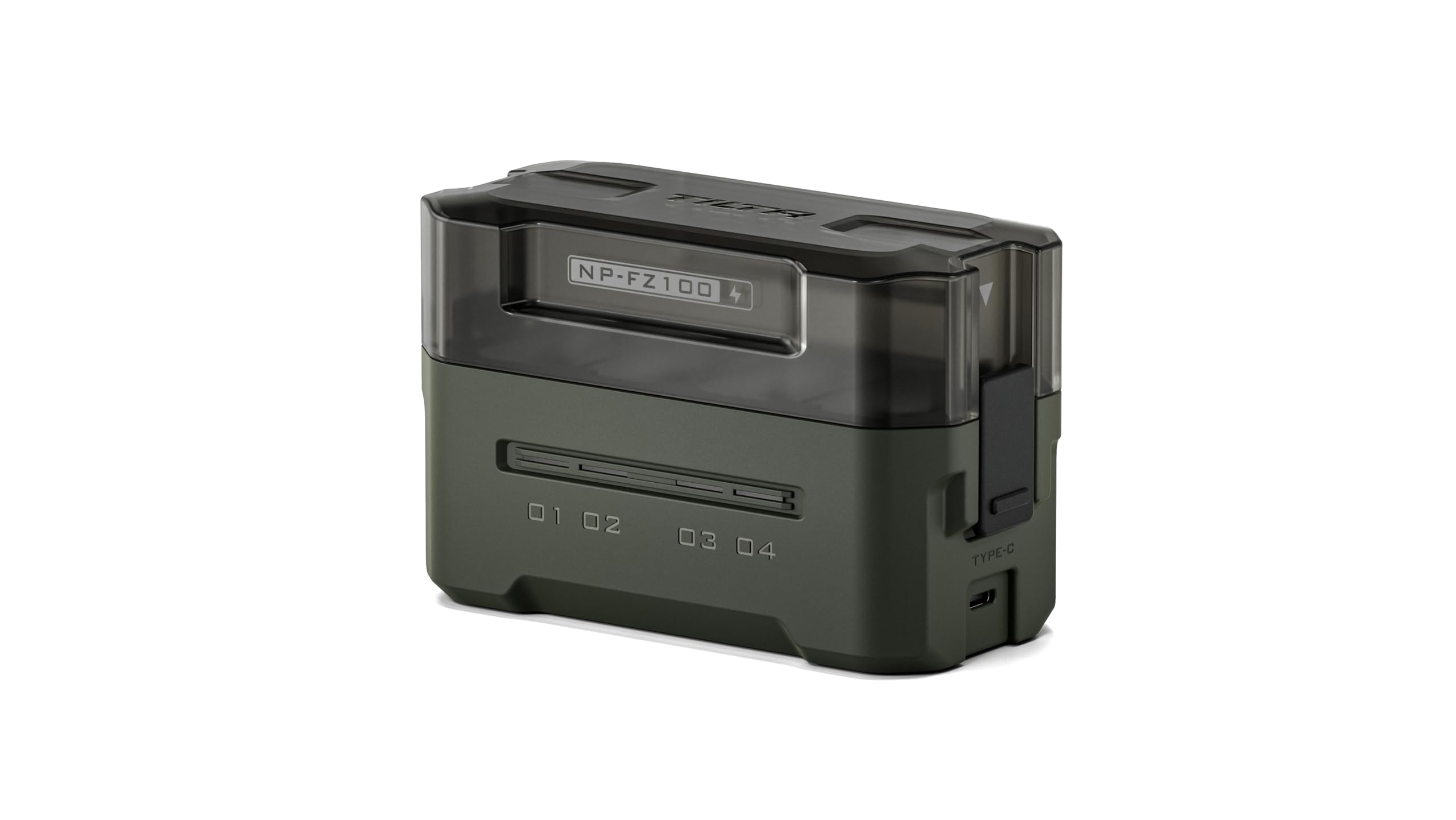 Tilta NP-FZ100 Portable Charging Station - Green | Charge 4 Batteries w/USB-C PD 45W Fast Charge | Safe for A6600, A6700, A7C, A7III, A7IV, A7RIII/IV, A7S Il, FX3,FX30,A1,ZV-E1