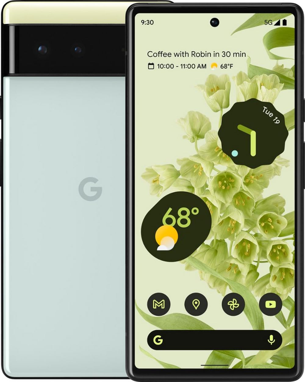 Google Pixel 6 5G, US Version, 128GB, Sorta Seafoam - Unlocked (Renewed)