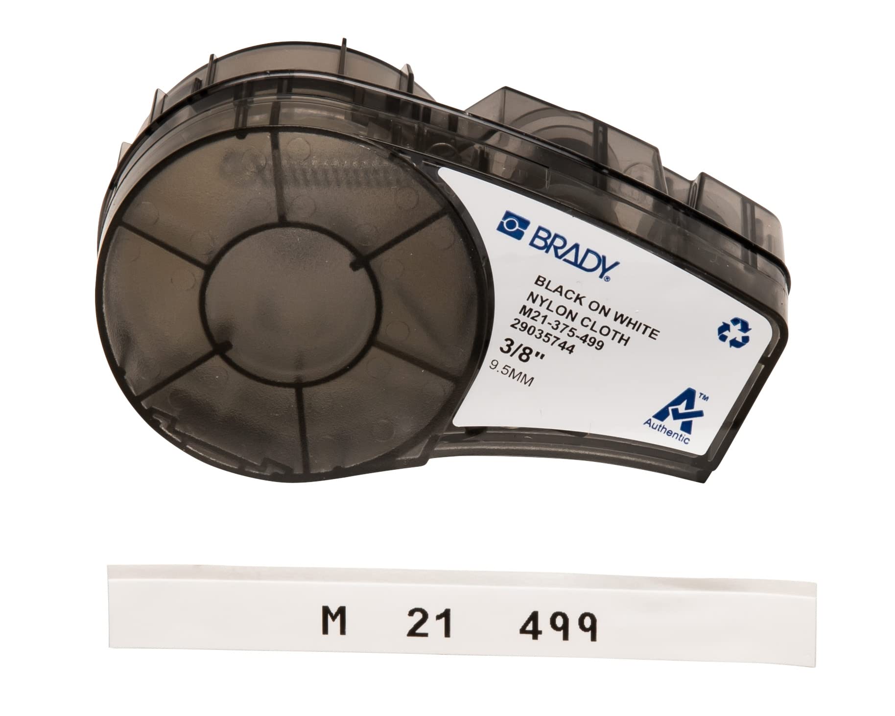 Brady Authentic (M21-375-499) Multi-Purpose Nylon Label for General ID, Wire Marking, and Lab Labeling, Black on White- For M210, M210-LAB, M211, BMP21-PLUS and BMP21-LAB Printers, .375" W, 16' L