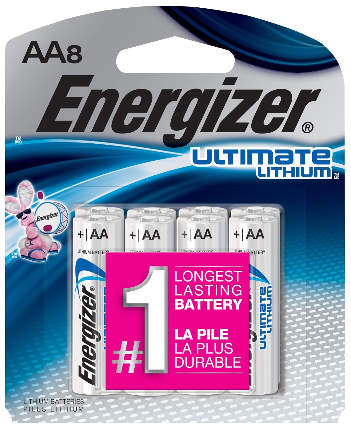 Energizer Ultimate Lithium AA Batteries, 8 Count (L91SBP-8)