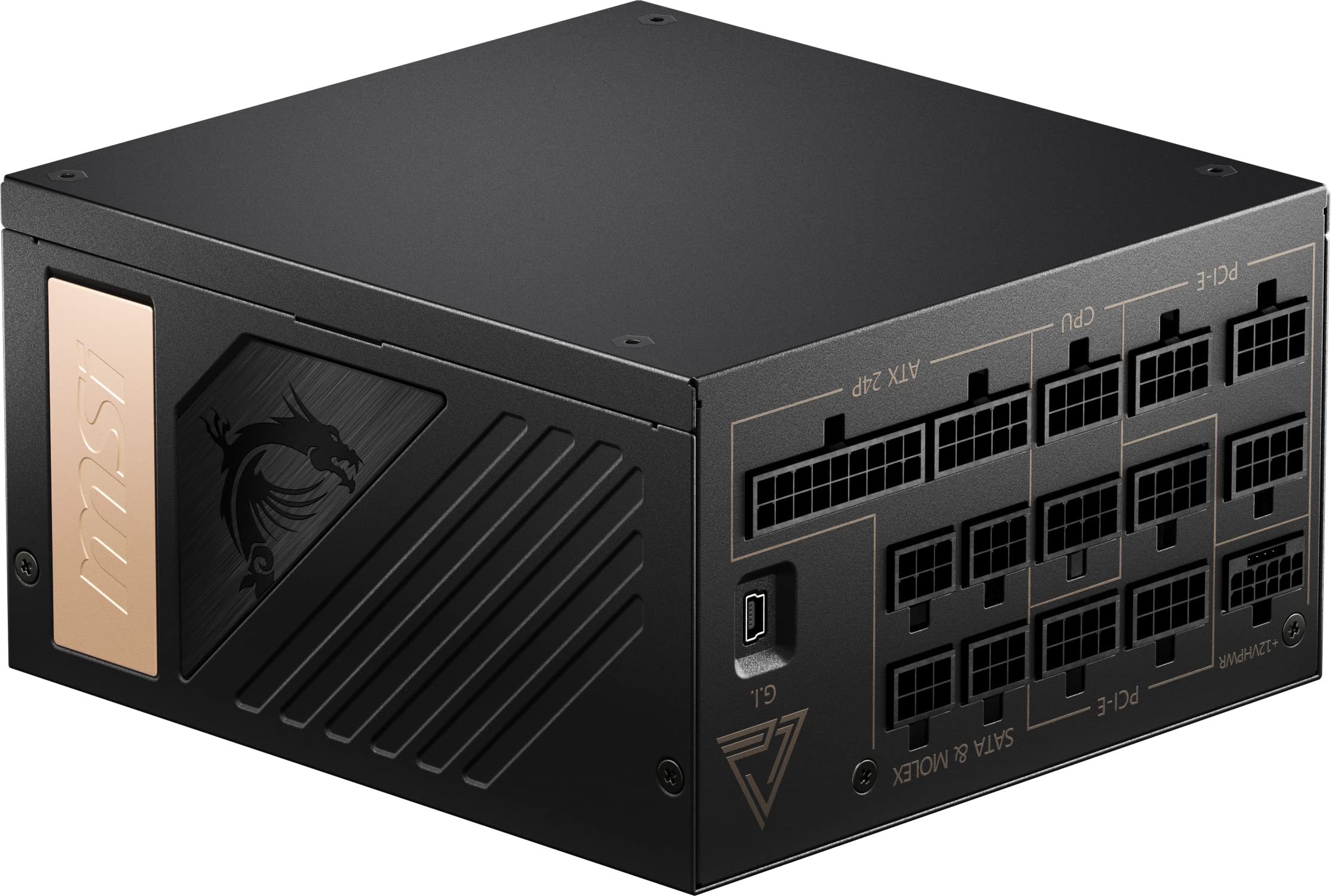 MSI MEG Ai1300P PCIE 5.1 & ATX 3.1 Gaming Power Supply - Full Modular - 80 Plus Platinum Certified 1300W - 100% Japanese 105°C Capacitors - Compact Size - ATX PSU - 10 Year Warranty