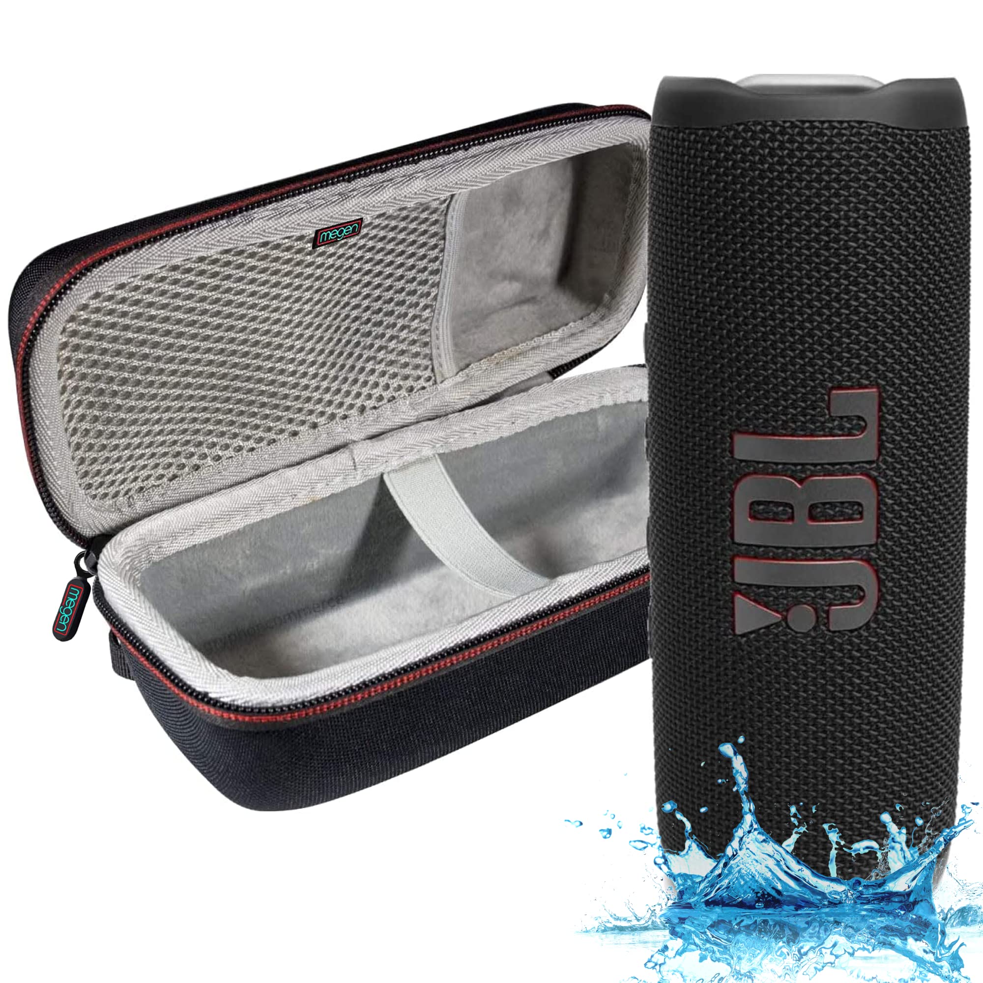 JBL Flip 6 - Waterproof Portable Bluetooth Speaker, Powerful Sound and deep bass, IPX7 Waterproof, 12 Hours of Playtime with Megen Hartshell Case