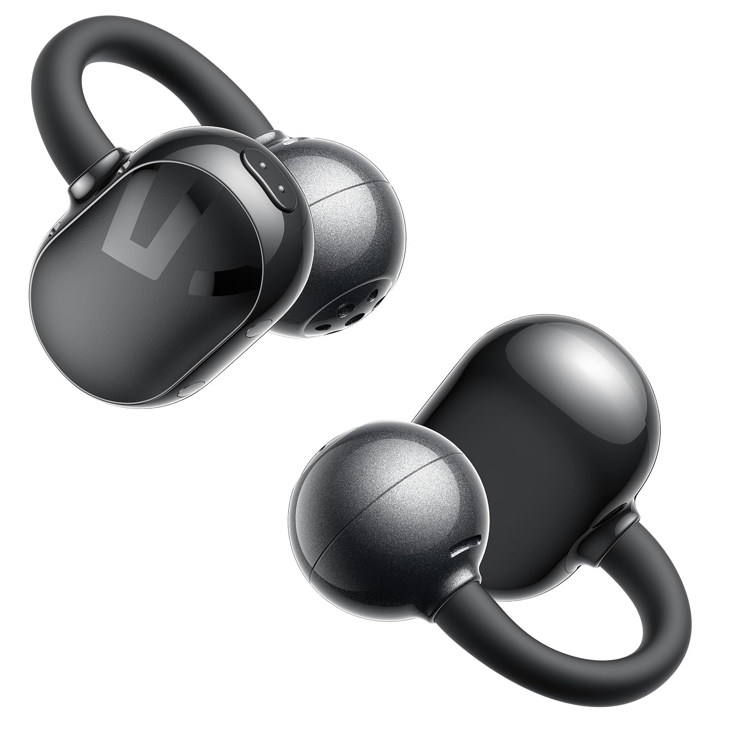 SoundPEATS POP Clip Wireless Open Ear Earbuds, Button Control, Lightweight Comfort Headphones, 30H Playtime, IPX5 Waterproof, Bluetooth 5.4 Immersive Audio Earphones for Sports Running Working, Black