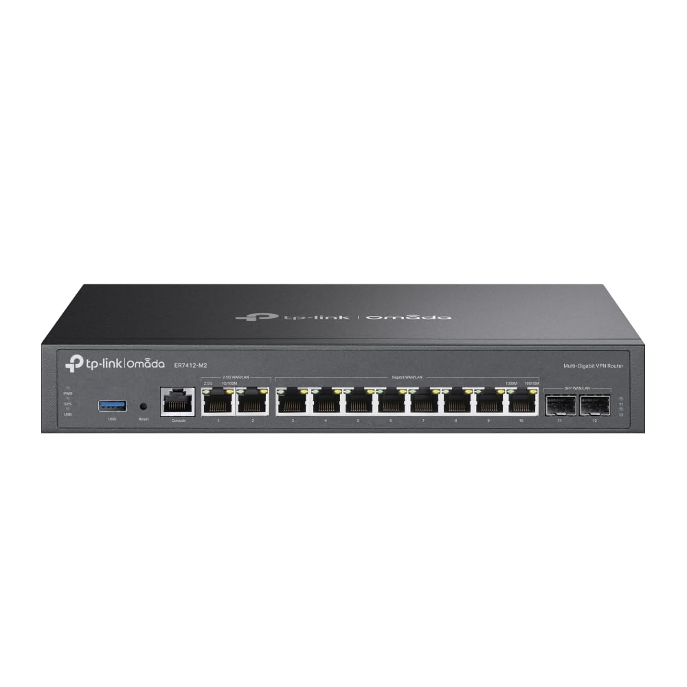 TP-Link Omada ER7412-M2 Multi-Gigabit VPN Router | Quad-core | 2X 2.5G Ports | 1x USB 3.0 Port