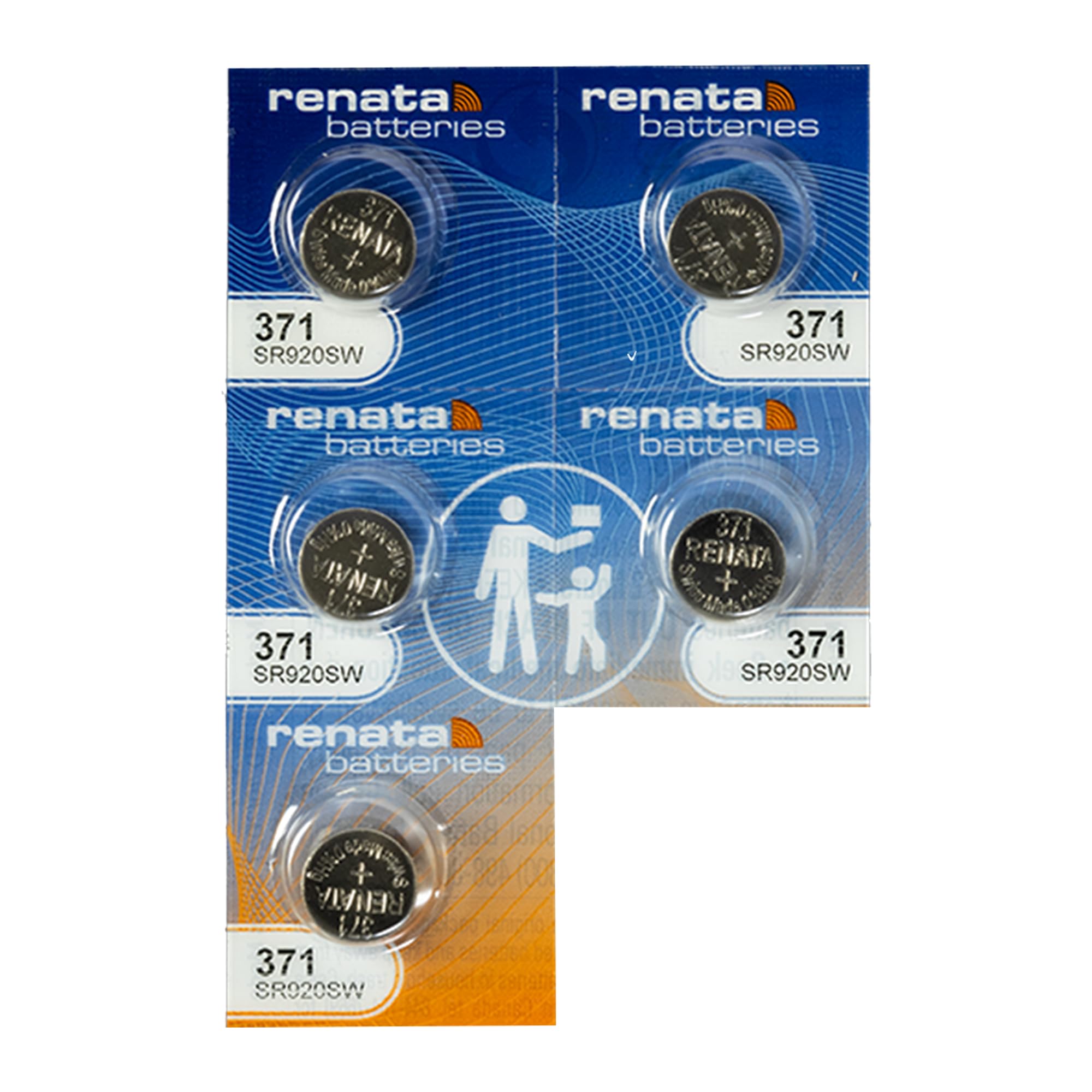Renata 371 Watch Battery SR920SW - Strip of 5 Batteries