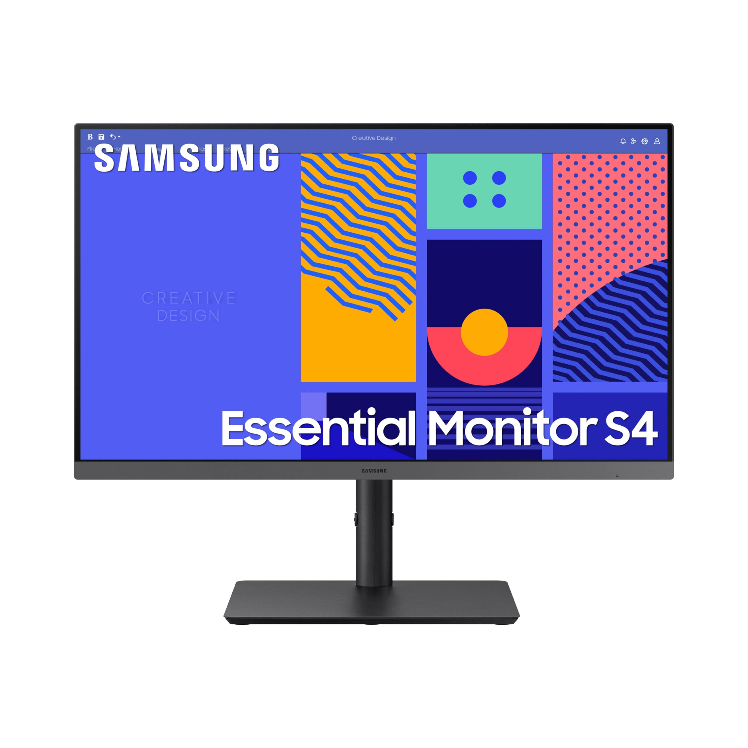 SAMSUNG 24-Inch S43GC Series Business Essential Computer Monitor, IPS Panel, Height Adjustable Stand, Triple Input, New DisplayPort, 100Hz, AMD FreeSync, Advanced Eye Care LS24C432GANXZA, 2024