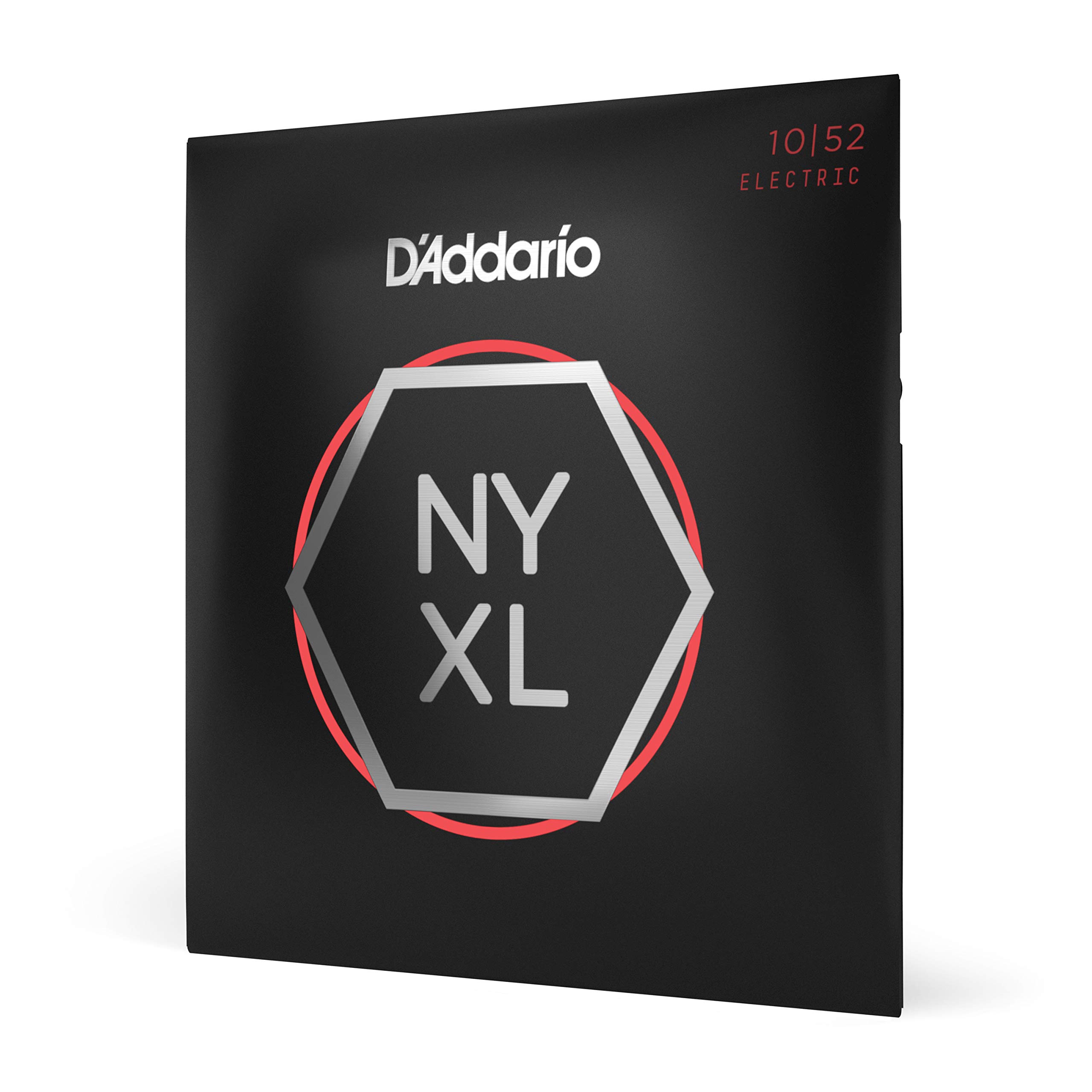 D'Addario Electric Guitar Strings, NYXL Nickel Plated, NYXL1052, Light Top/Heavy Bottom Gauge 10-52, 6-String Set, Pack of 1
