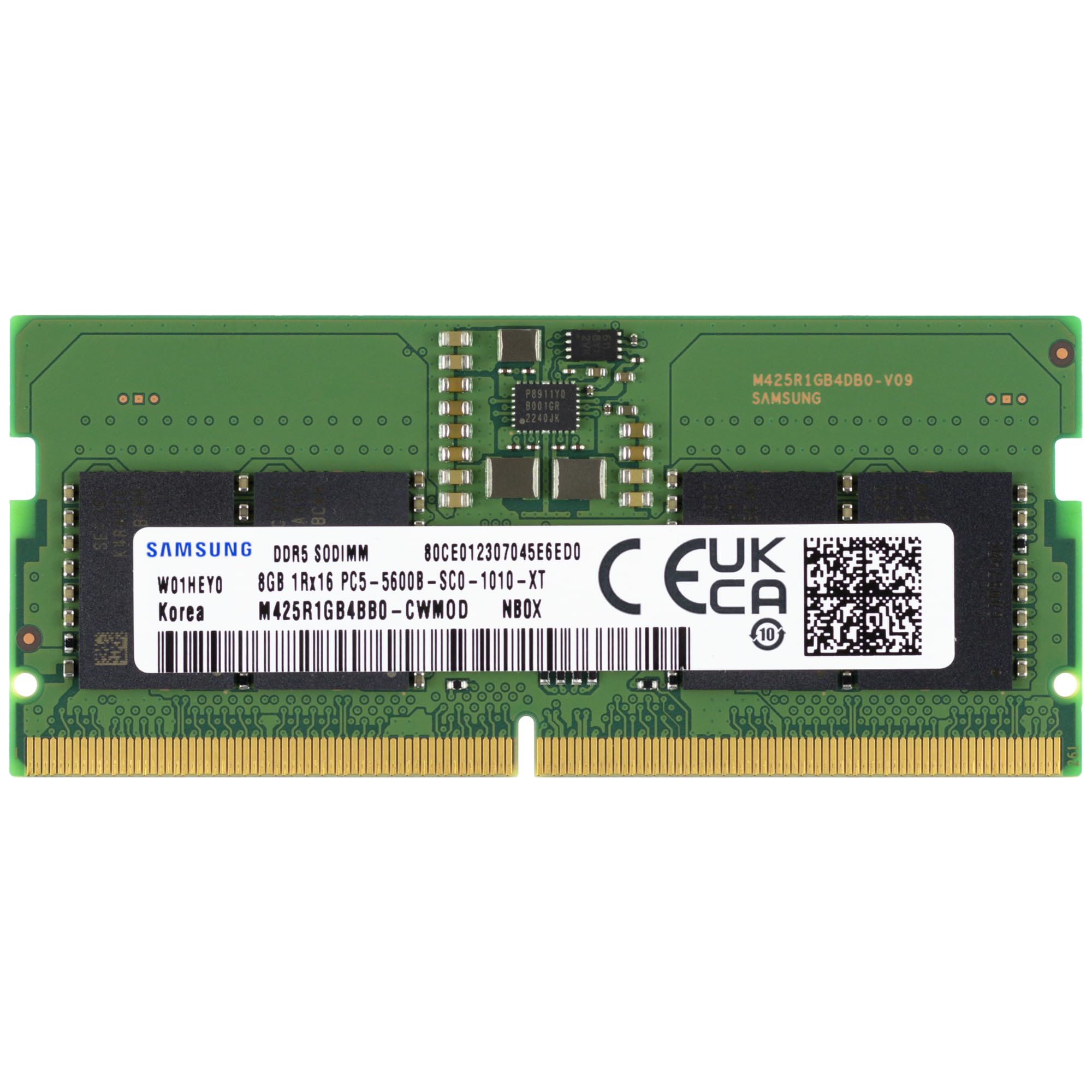 Samsung 8GB DDR5 5600MHz PC5-44800 CL46 SODIMM 1Rx16 Single Rank 1.1V 262-Pin Laptop RAM Memory M425R1GB4BB0-CWM