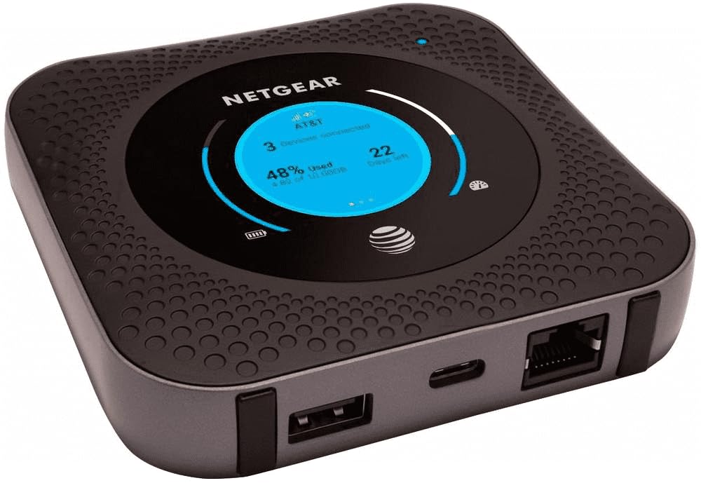 Netgear Nighthawk MR1100 4G LTE Mobile Hotspot Ethernet Router (AT&T GSM Unlocked)(Steel Gray) (Renewed) dual band