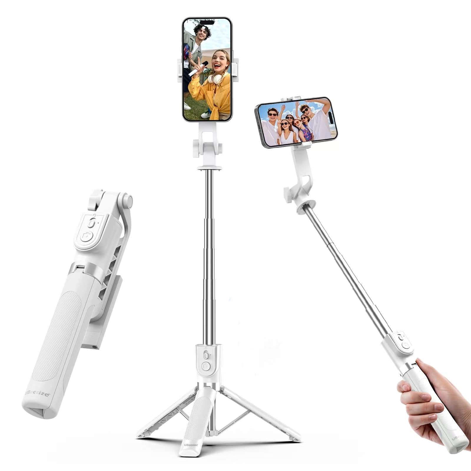 UBeesize Selfie Stick Tripod for iPhone and Android, 52'' Extendable Phone Tripod Stand with Remote, Portable Selfie Sticks with Phone Holder for Video Recording & Travel