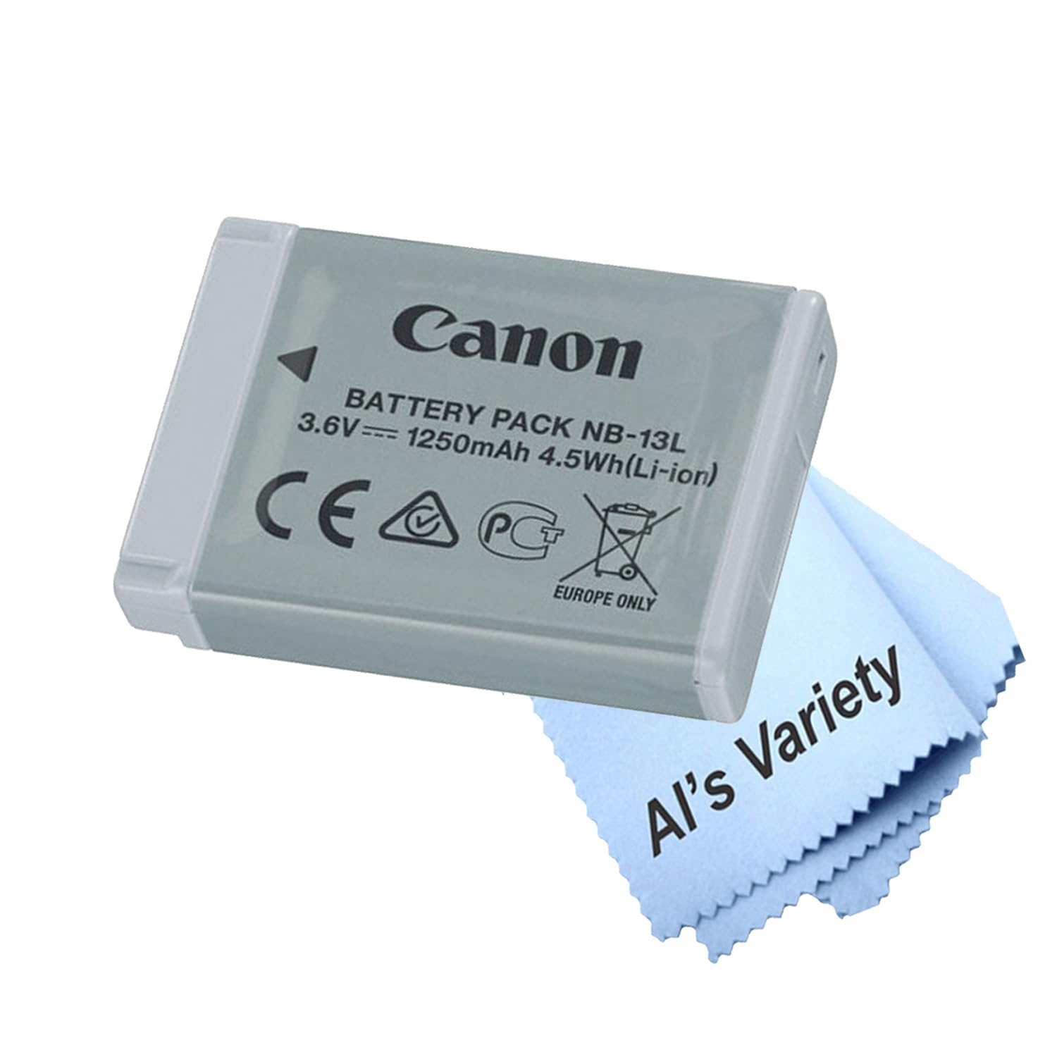 Canon NB-13L Lithium-Ion Battery Pack for Canon Powershot G1 X Mark II, SX740, G7 X, G7 X Mark II, III, G9 X, G9 X Mark II, SX270, SX620, SX720, SX730, G1 X Mark III Cameras (Bulk Packaging)